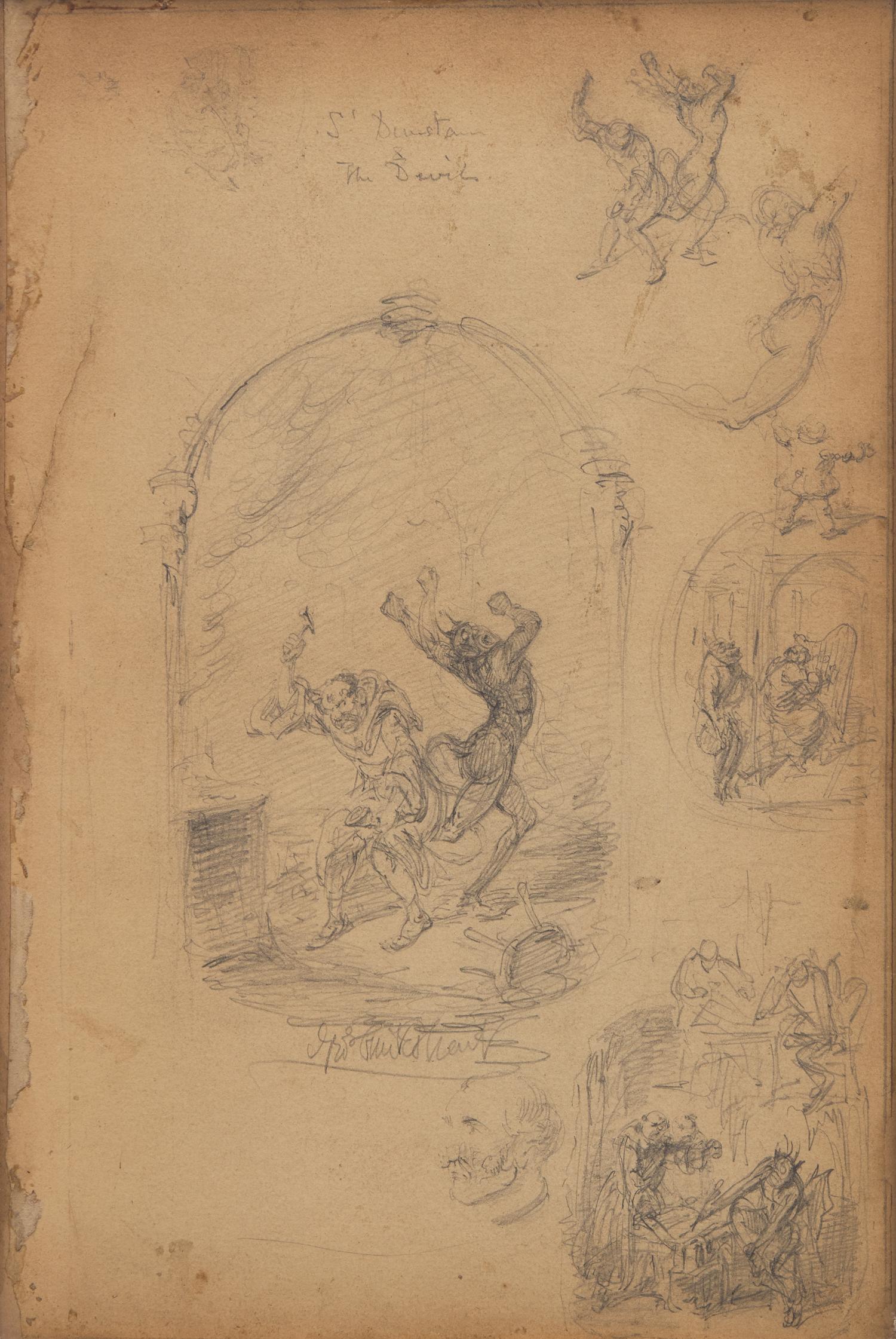 [Literature] Cruikshank, George. Group of 3 Drawings
