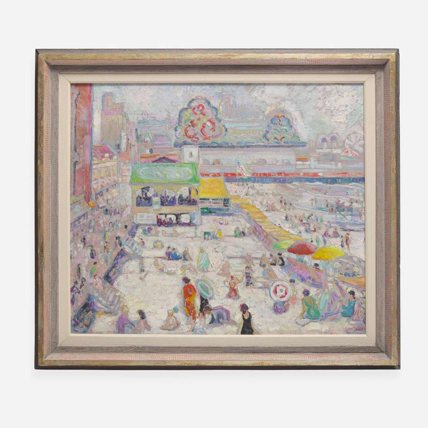 Susette Inloes Schultz Keast (American, 1892–1932) Steeplechase and Steel Piers, Atlantic City