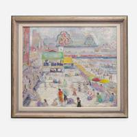 Susette Inloes Schultz Keast (American, 1892–1932) Steeplechase and Steel Piers, Atlantic City