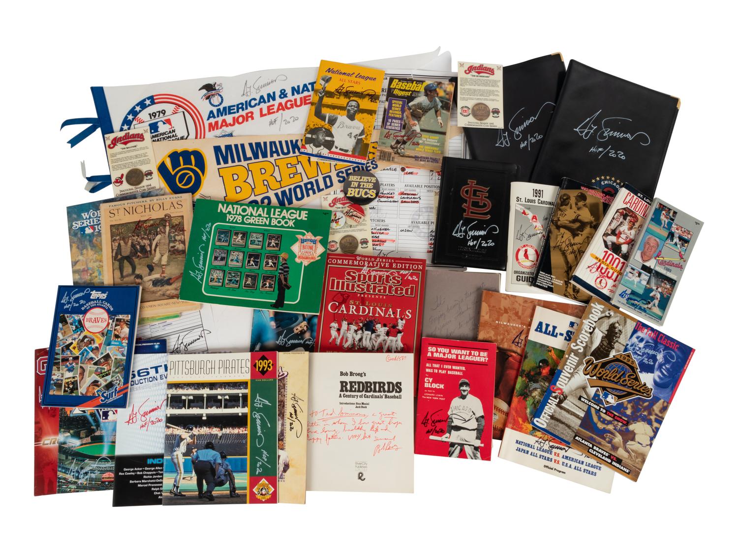 A Large Group of Ephemera and Publications from the Collection of Hall of Famer Ted Simmons Including Multiple Signed Autograph Items,