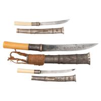 Lot of 3 Burmese Dha Daggers