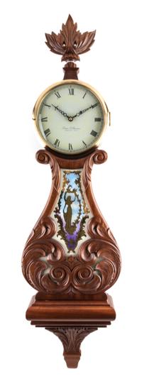 An American Mahogany Lyre Clock Height 43 inches. — ELMER O. STENNES, WEYMOUTH, MASSACHUSETTS, 20TH CENTURY