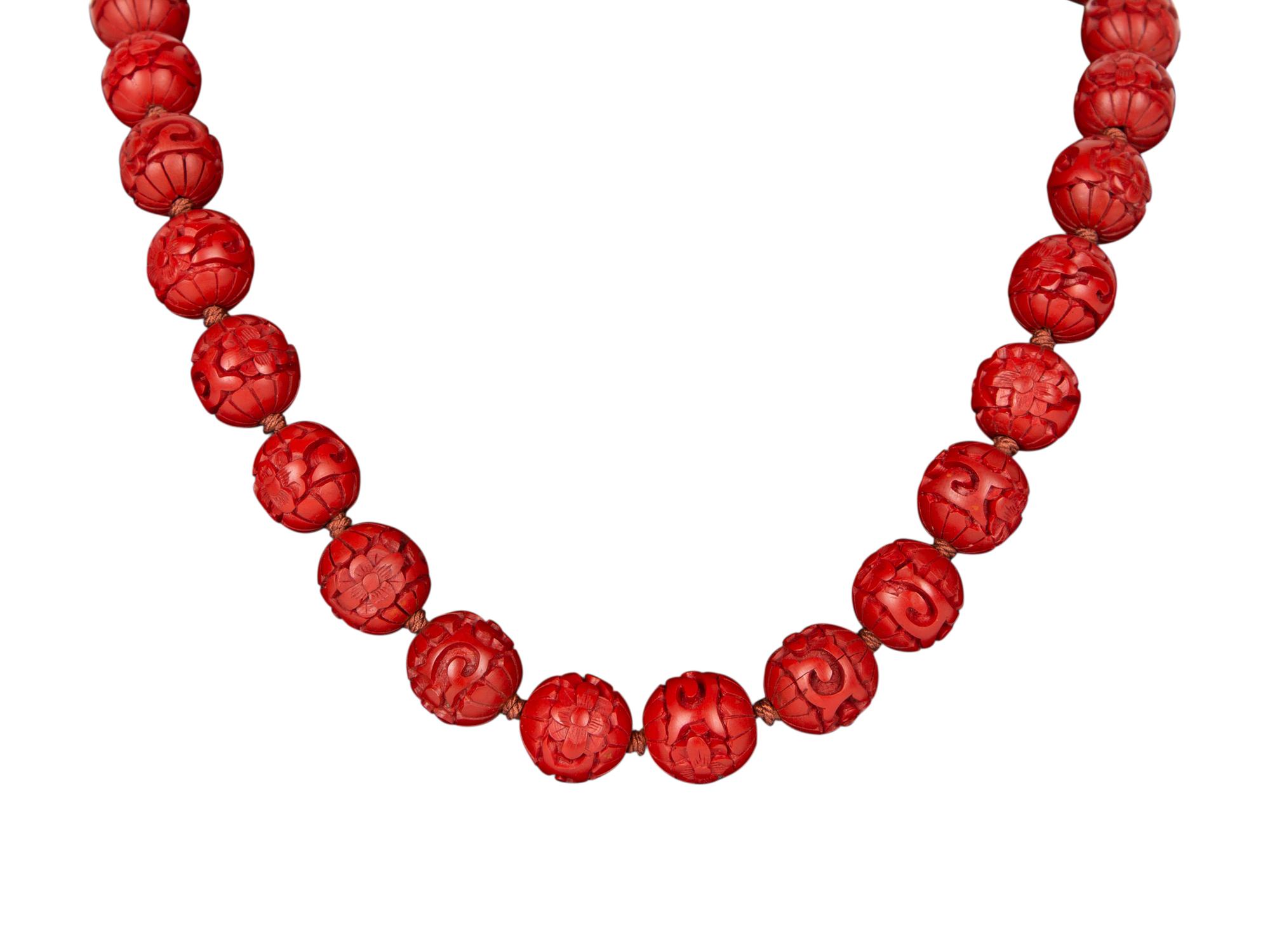 Four Chinese Bead Necklaces — 20TH CENTURY