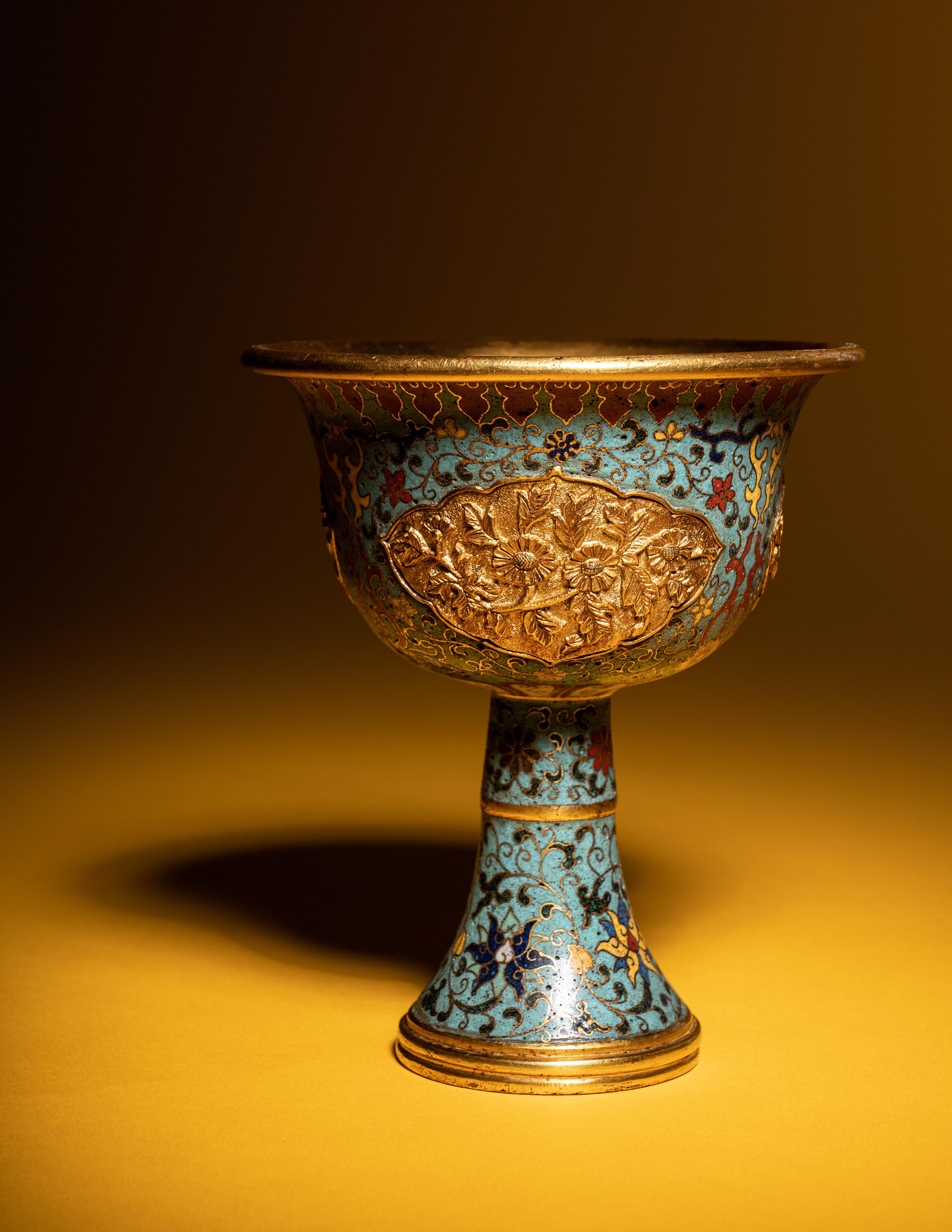 A Cloisonné Enamel Stem Cup