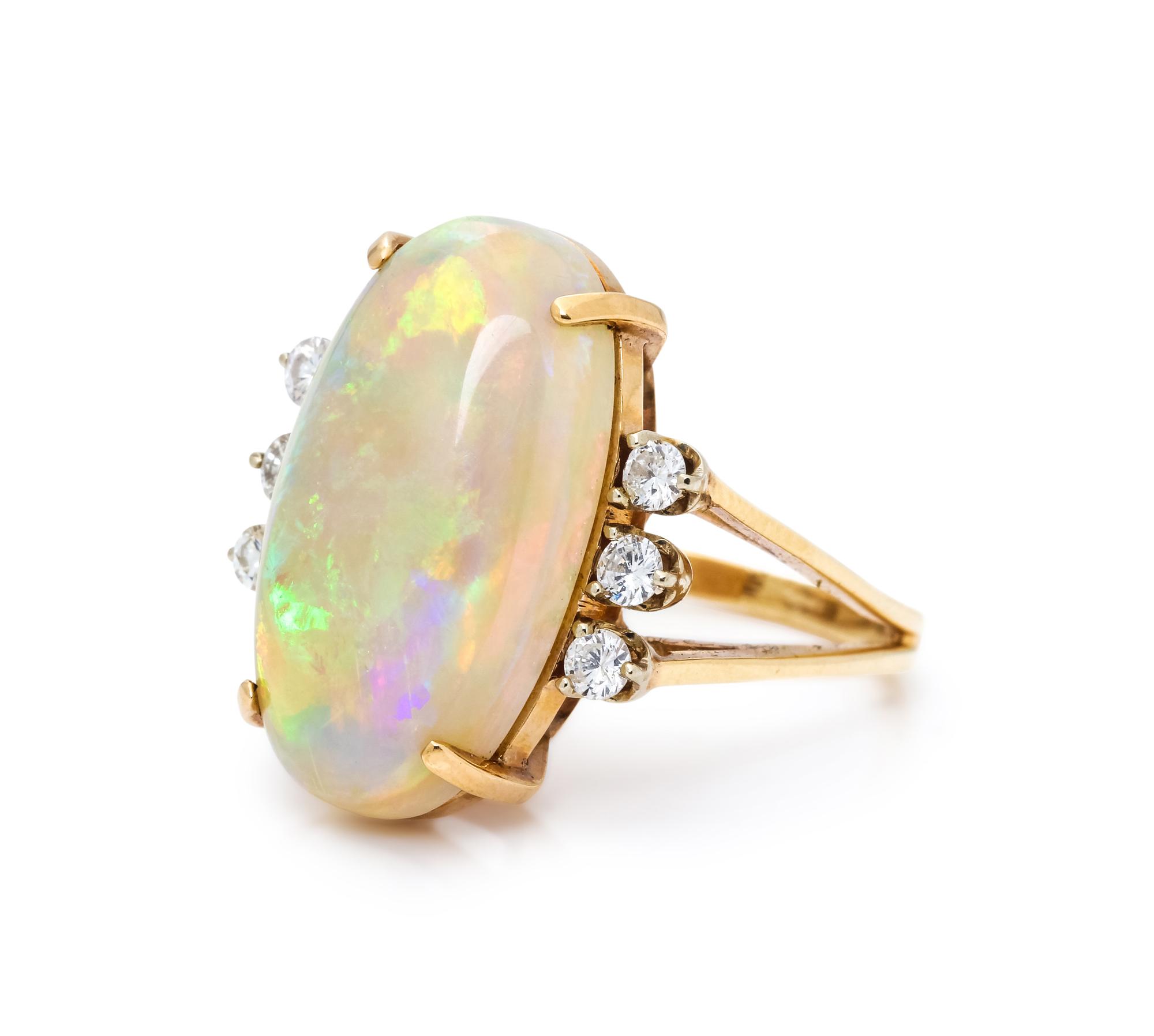OPAL AND DIAMOND RING