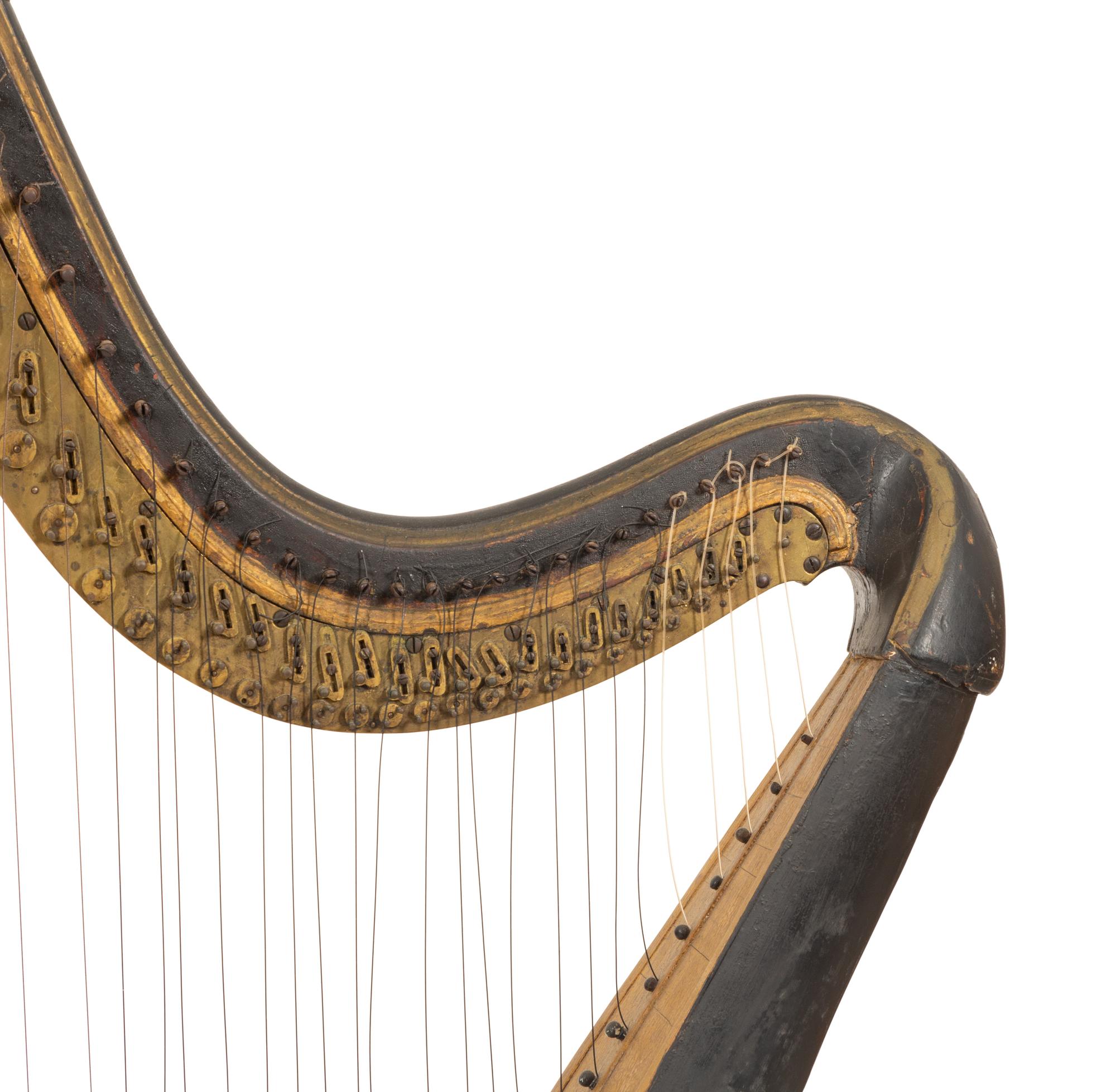 An English Regency Eight Pedal Harp By Jacob Erat (English, 1758-1821)