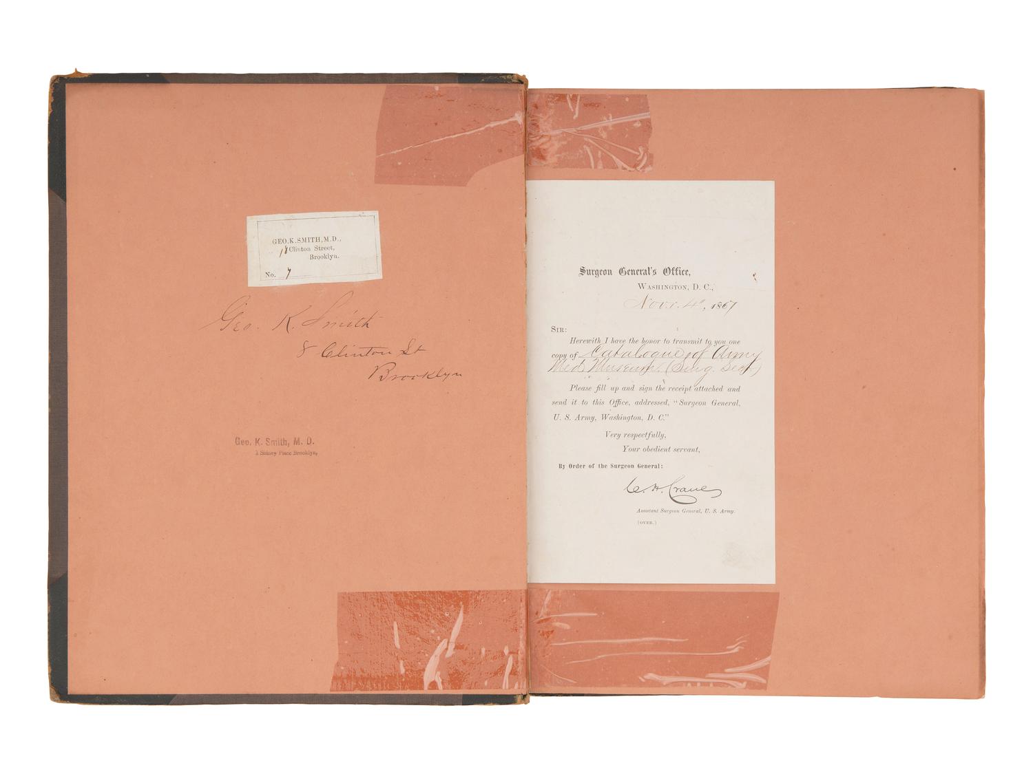 [CIVIL WAR]. Surgical field kit manufactured by Shepard and Dudley, New York. [With:] 3 catalogues, incl. Catalogue of the Surgical Section of the US Army .