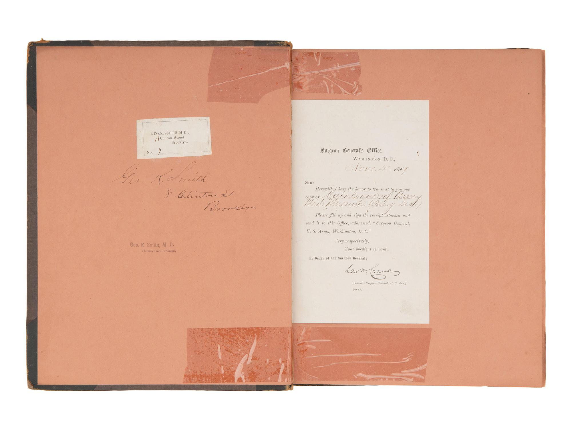 [CIVIL WAR]. Surgical field kit manufactured by Shepard and Dudley, New York. [With:] 3 catalogues, incl. Catalogue of the Surgical Section of the US Army .