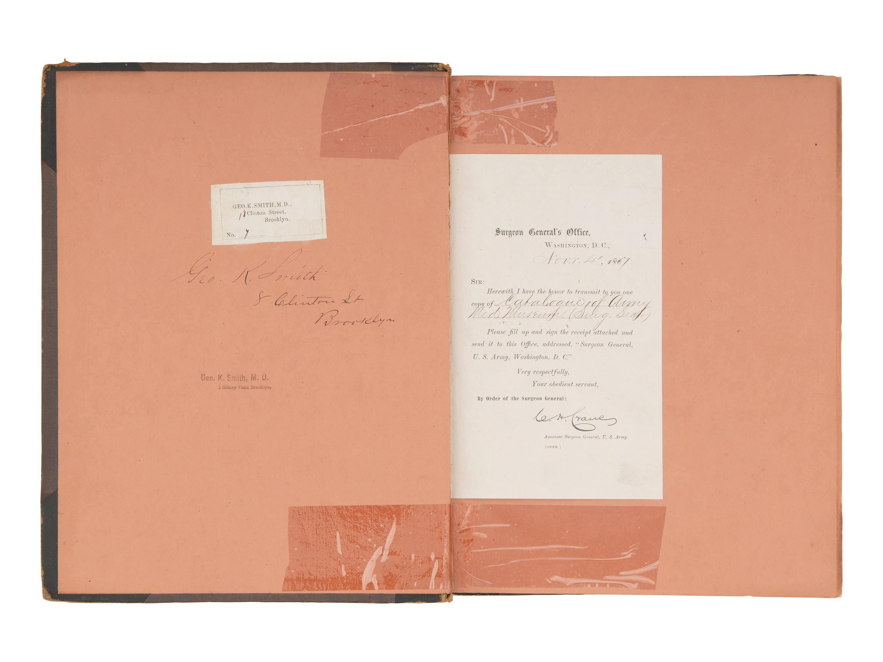 [CIVIL WAR]. Surgical field kit manufactured by Shepard and Dudley, New York. [With:] 3 catalogues, incl. Catalogue of the Surgical Section of the US Army .