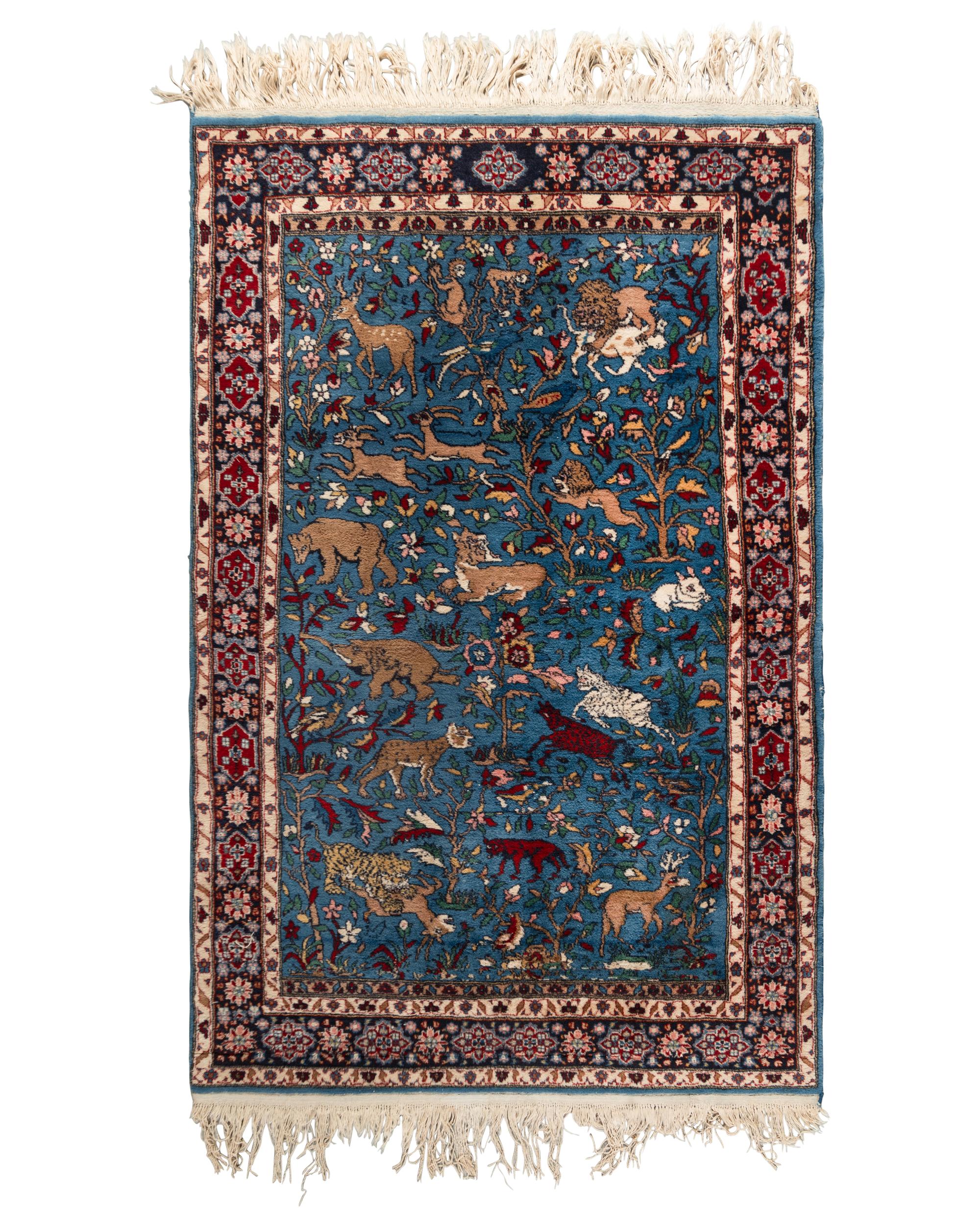 A Persian Pictorial Wool Rug