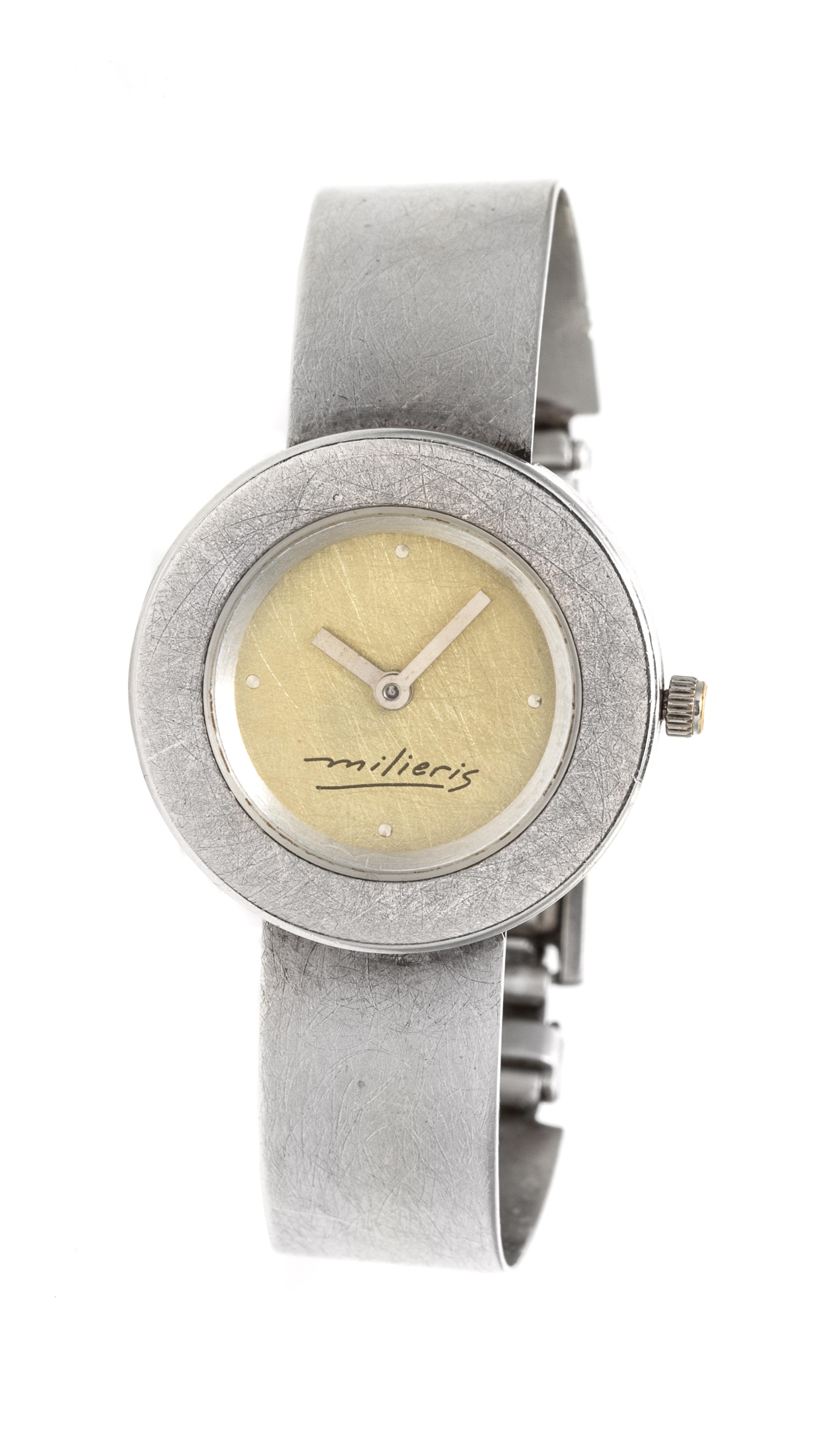A Sterling Silver Wristwatch, Eduardo Milieris,