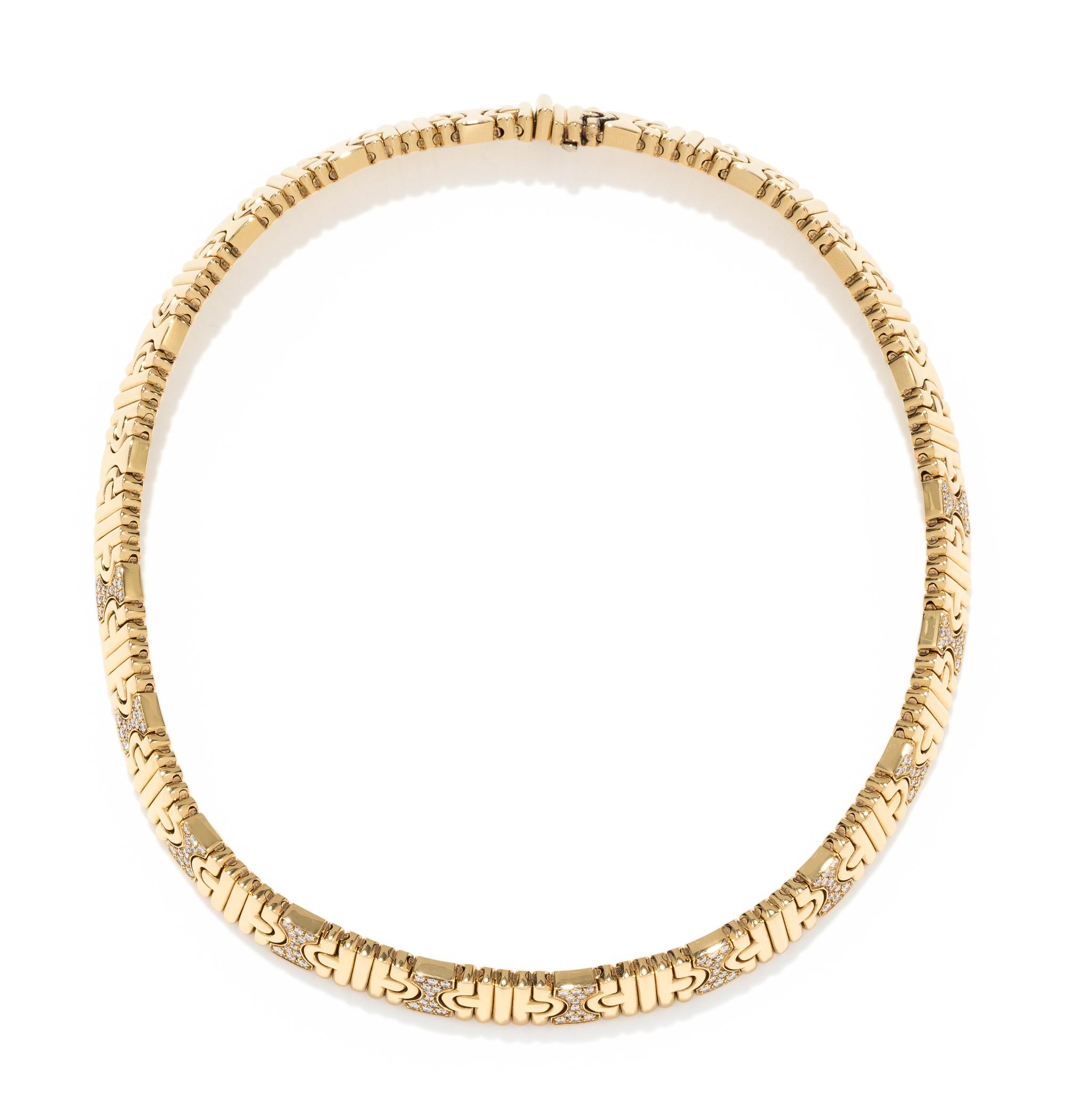 BVLGARI, YELLOW GOLD AND DIAMOND 'PARENTESI' COLLAR NECKLACE