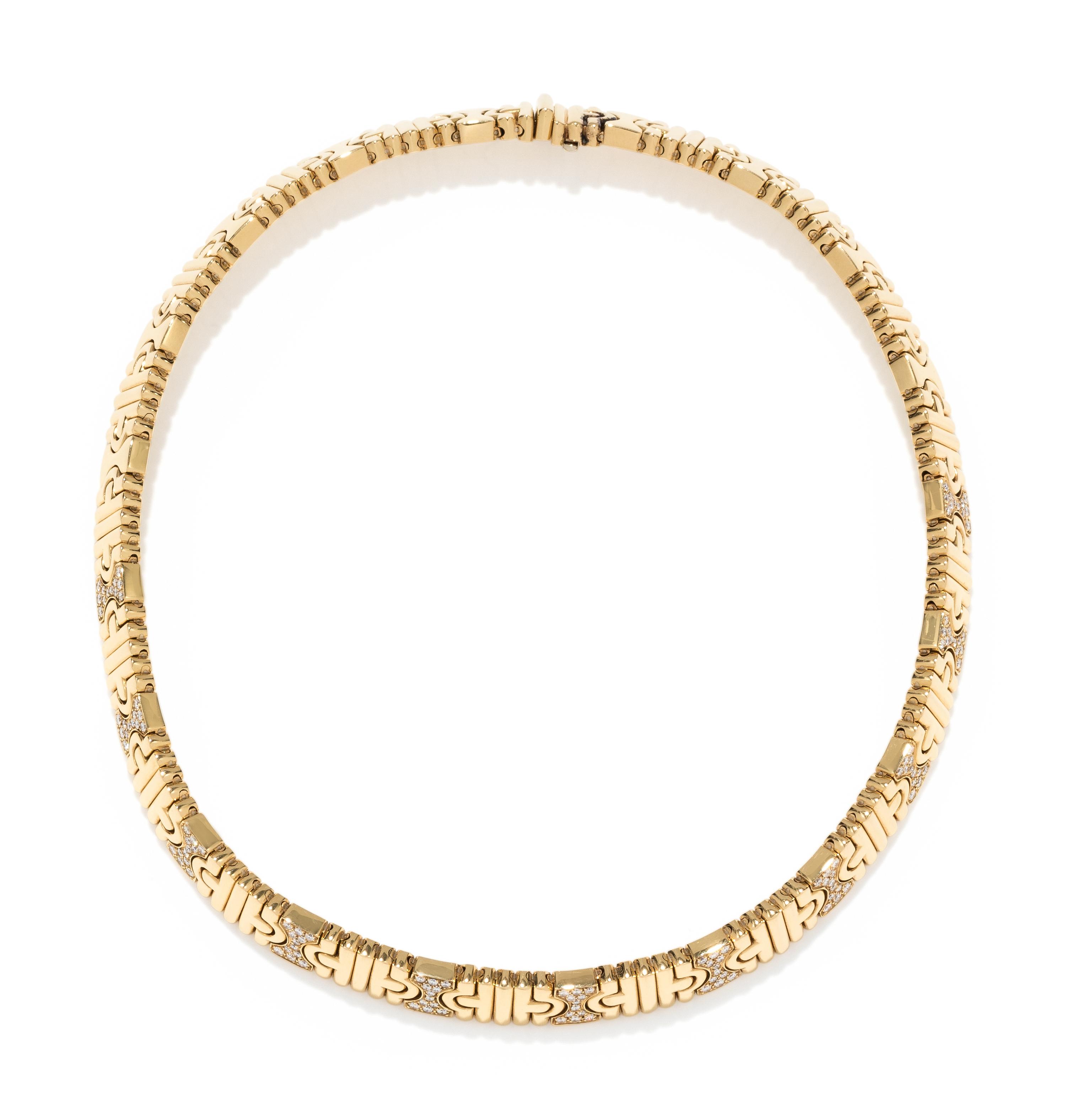 BVLGARI, YELLOW GOLD AND DIAMOND 'PARENTESI' COLLAR NECKLACE