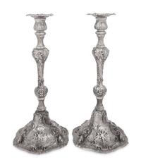A Pair of American Silver Candlesticks