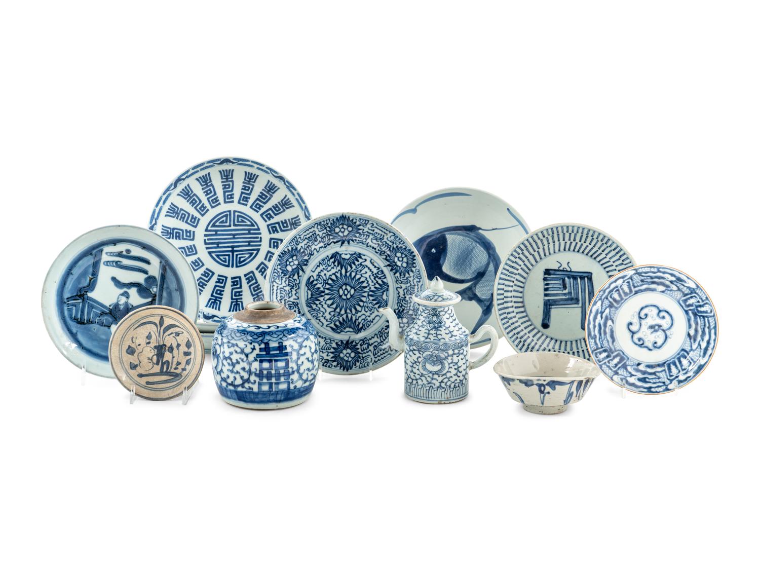 12 Chinese Blue and White Porcelain Wares