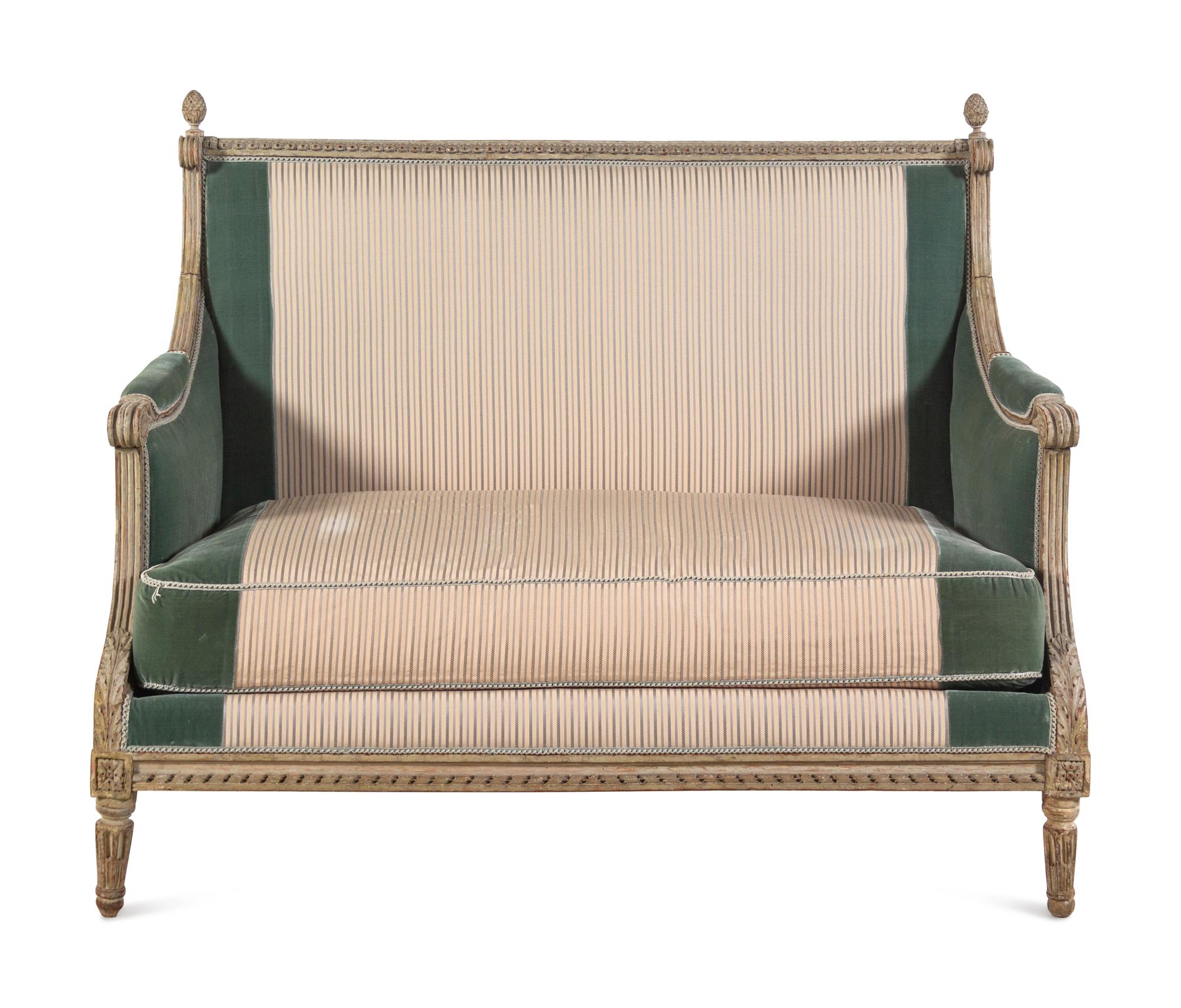 A Louis XVI Carved and Painted Canapé by Jean-Baptiste-Claude Sené (French, 1748-1803)