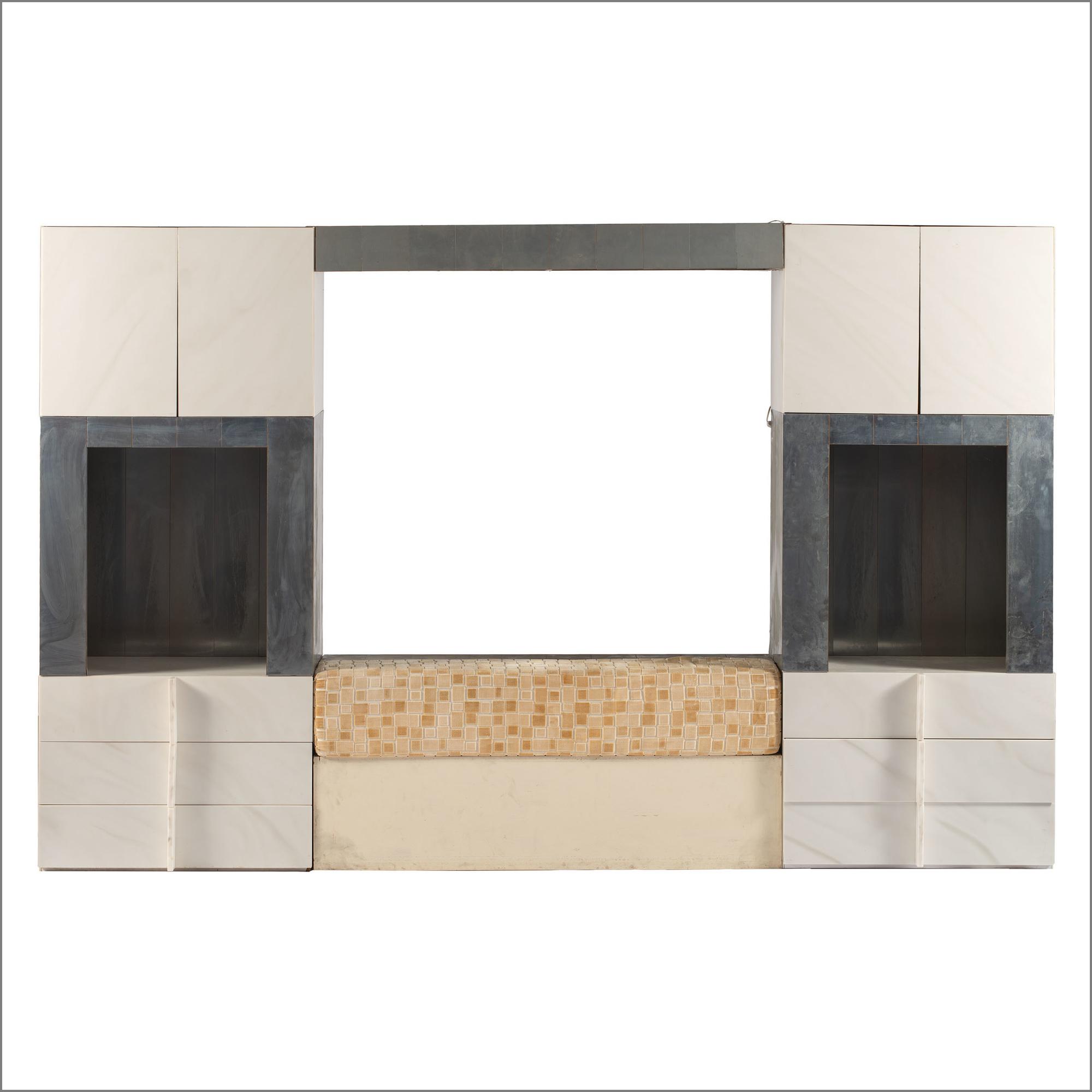 A Paul Evans Cityscape Headboard and Dresser Set
