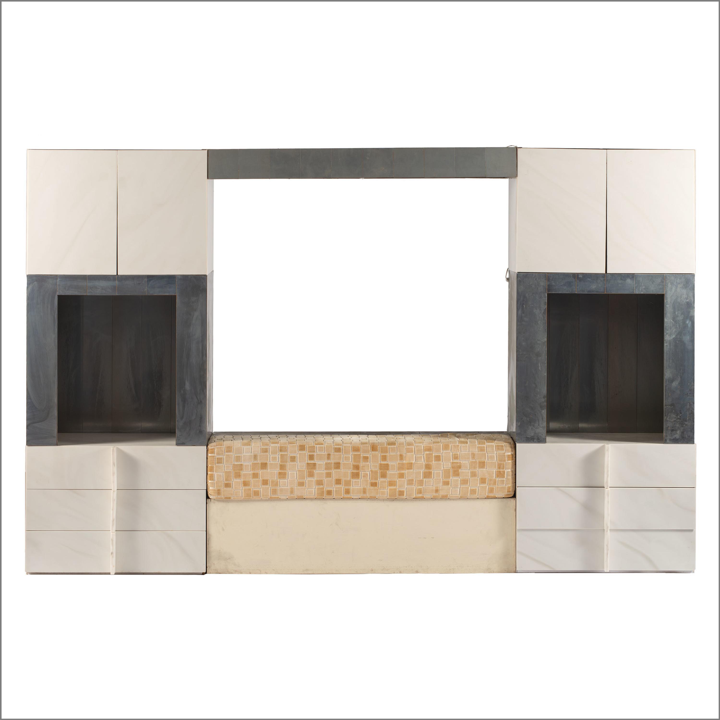 A Paul Evans Cityscape Headboard and Dresser Set