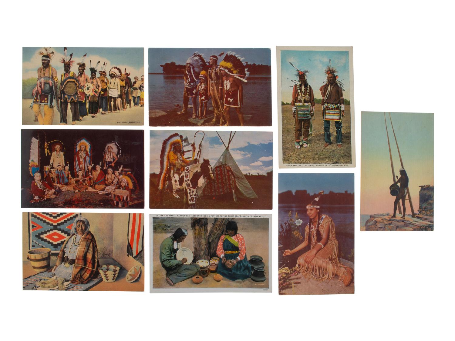 [NATIVE AMERICANS]. 61 real photo postcards of Native American subjects, incl. Red Cloud.