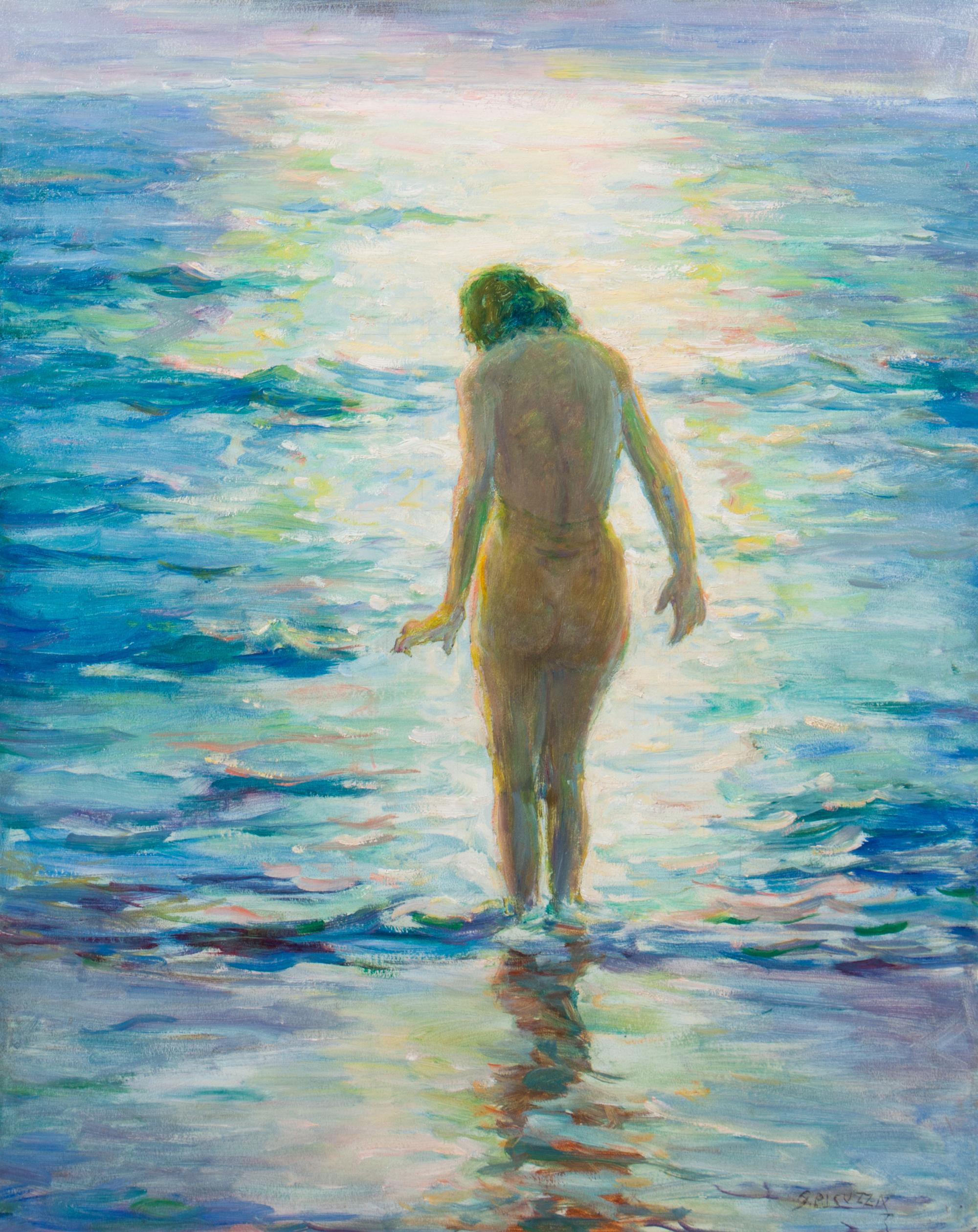 Francesco Spicuzza, (Wisconsin, 1883-1962), Woman Wading