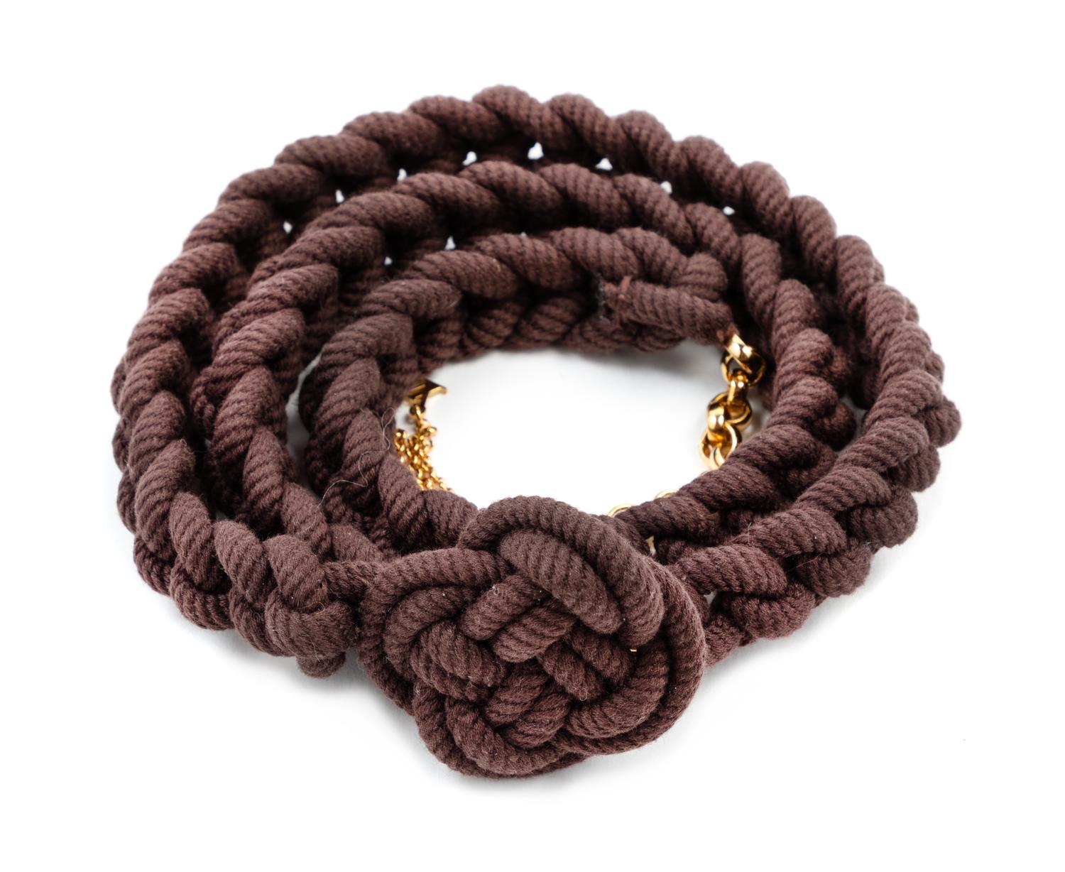 Louis Vuitton Brown Macrame Belt, 1990-2000s
