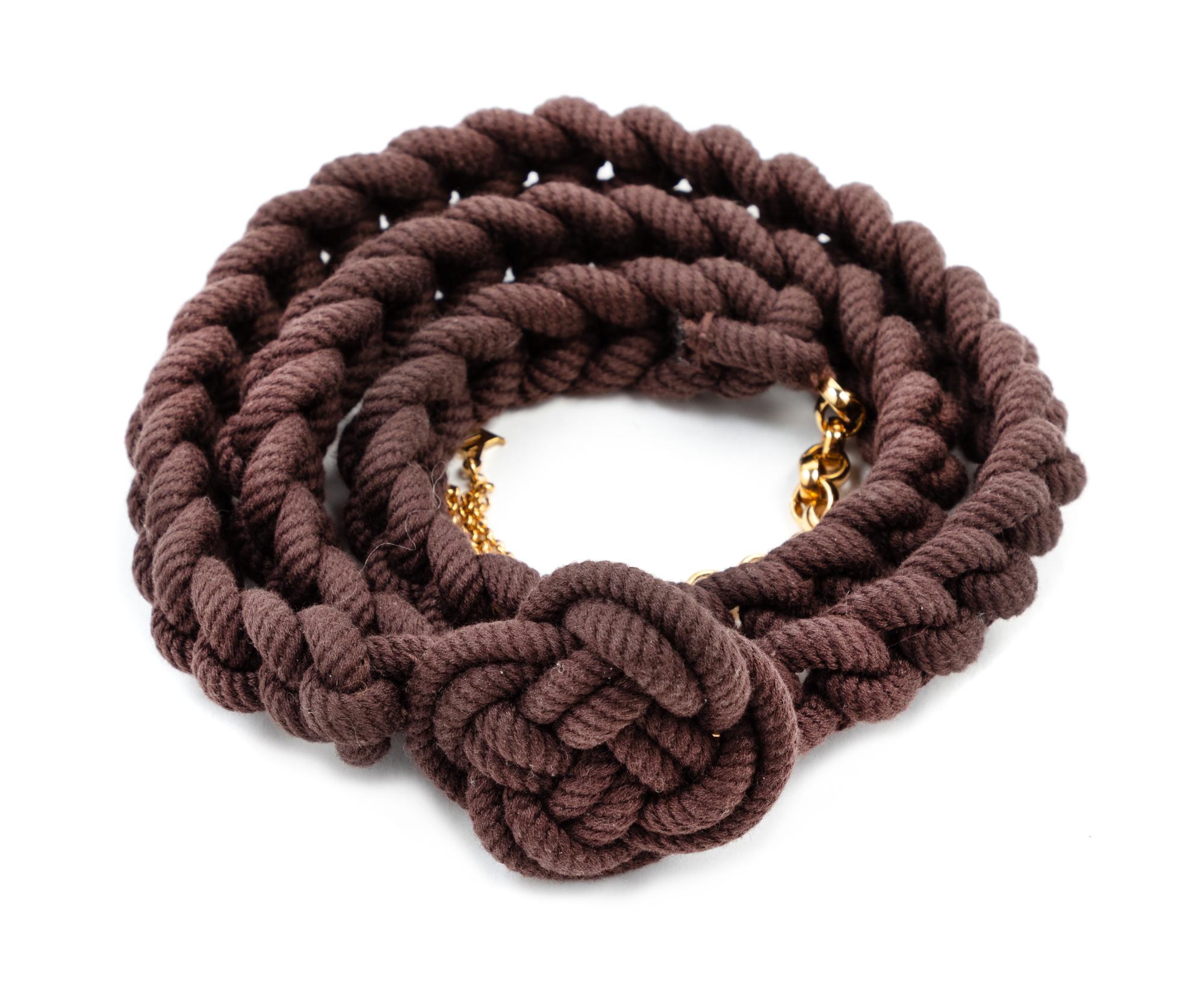 Louis Vuitton Brown Macrame Belt, 1990-2000s