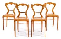 A Set of Four Biedermeier Side Chairs Height 35 3/8 inches. — FIRST HALF 19TH CENTURY