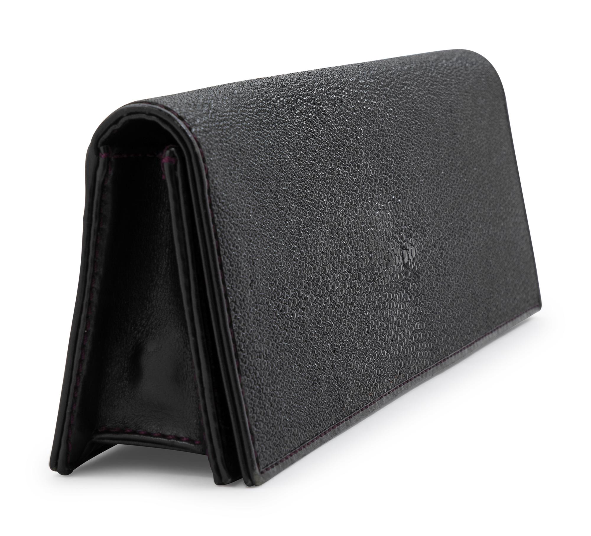 Arte Black Shagreen Clutch, 1990-00s