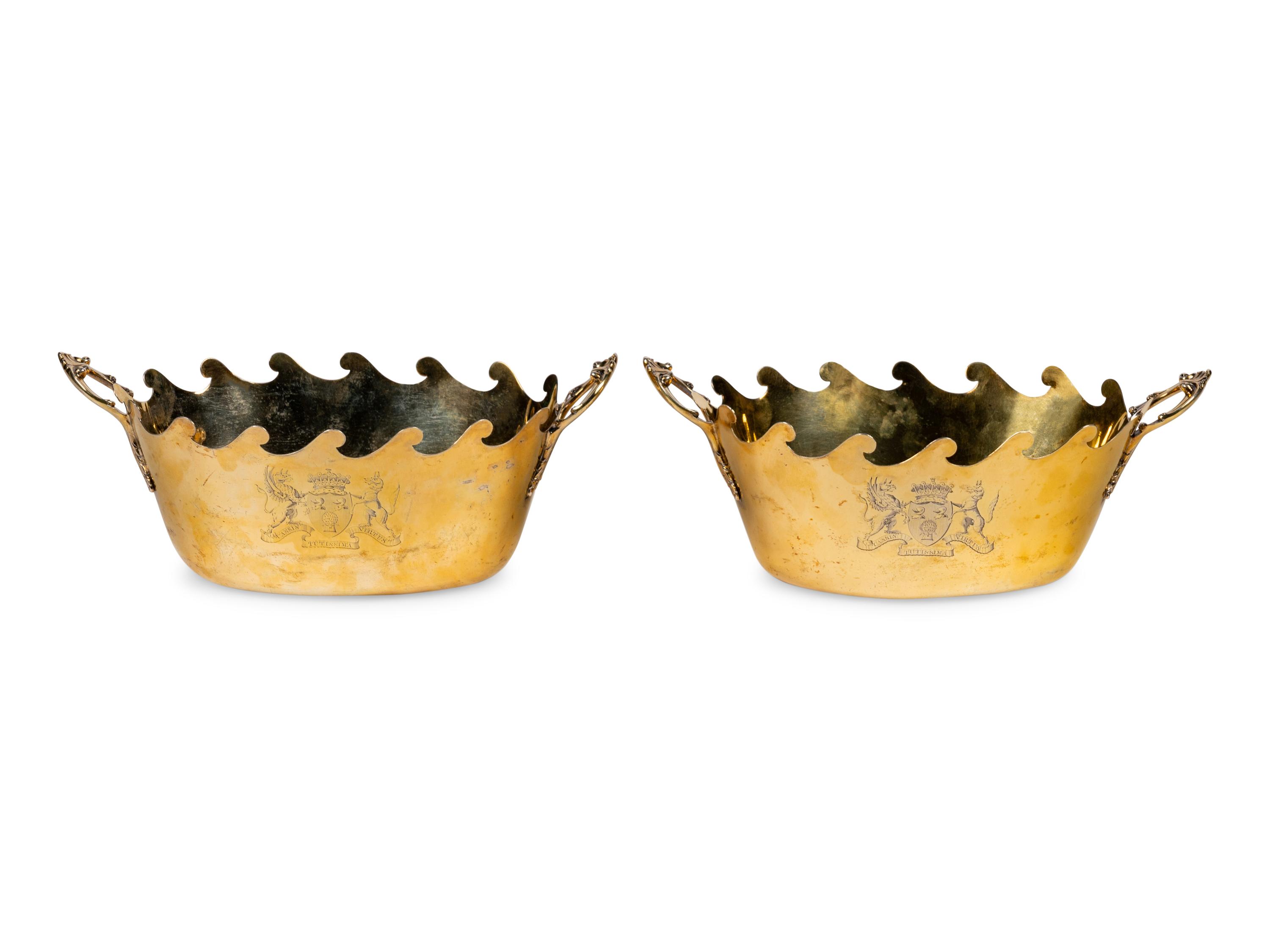 Pair of George III Silver Gilt Verrières