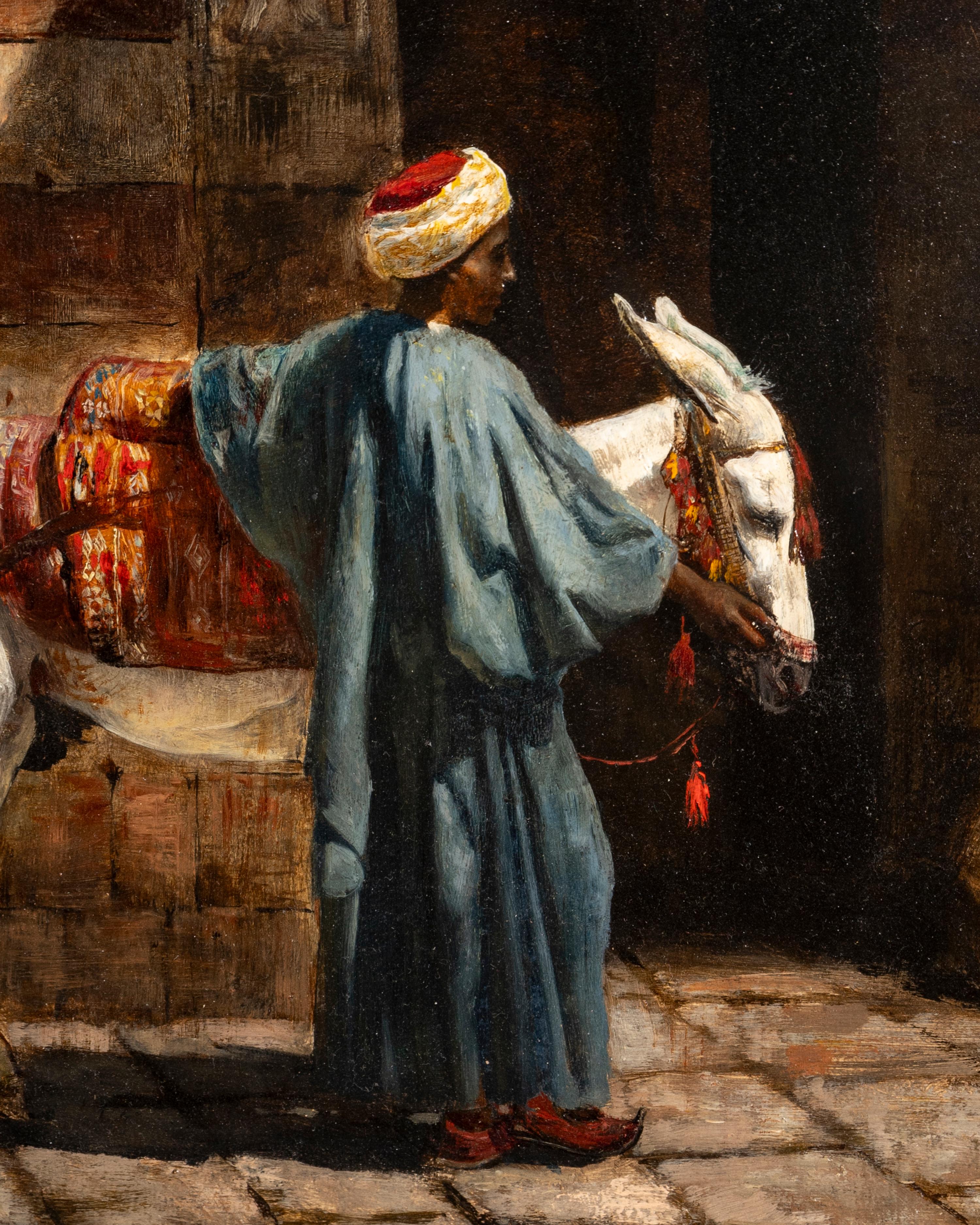 Man Leading a Donkey
