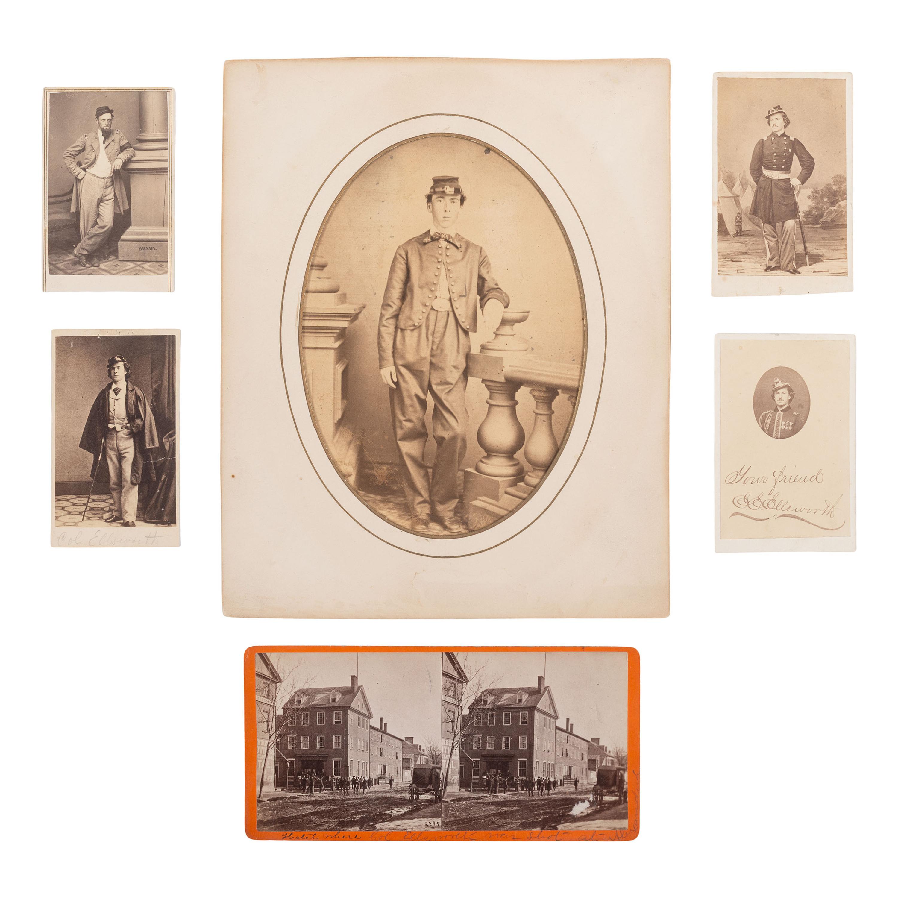 [Civil War] (Ellsworth, Elmer) Photographs of Ellsworth and Related Subjects, incl. Noah Farnham and Marshall House