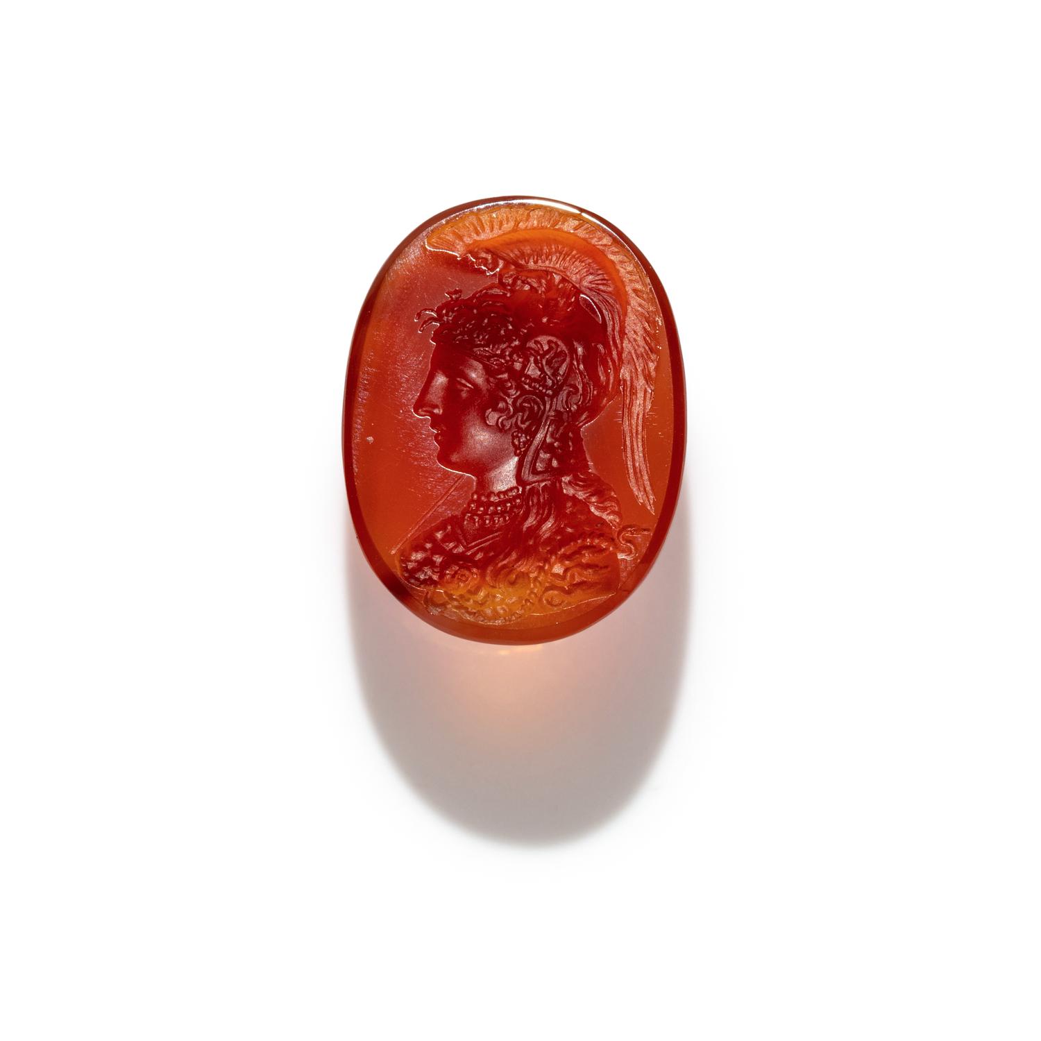 A Neoclassical Carnelian Intaglio with Athena Parthenos