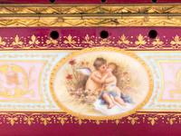 A Vienna Gilt Metal Mounted, Painted and Parcel Gilt Porcelain Table Casket