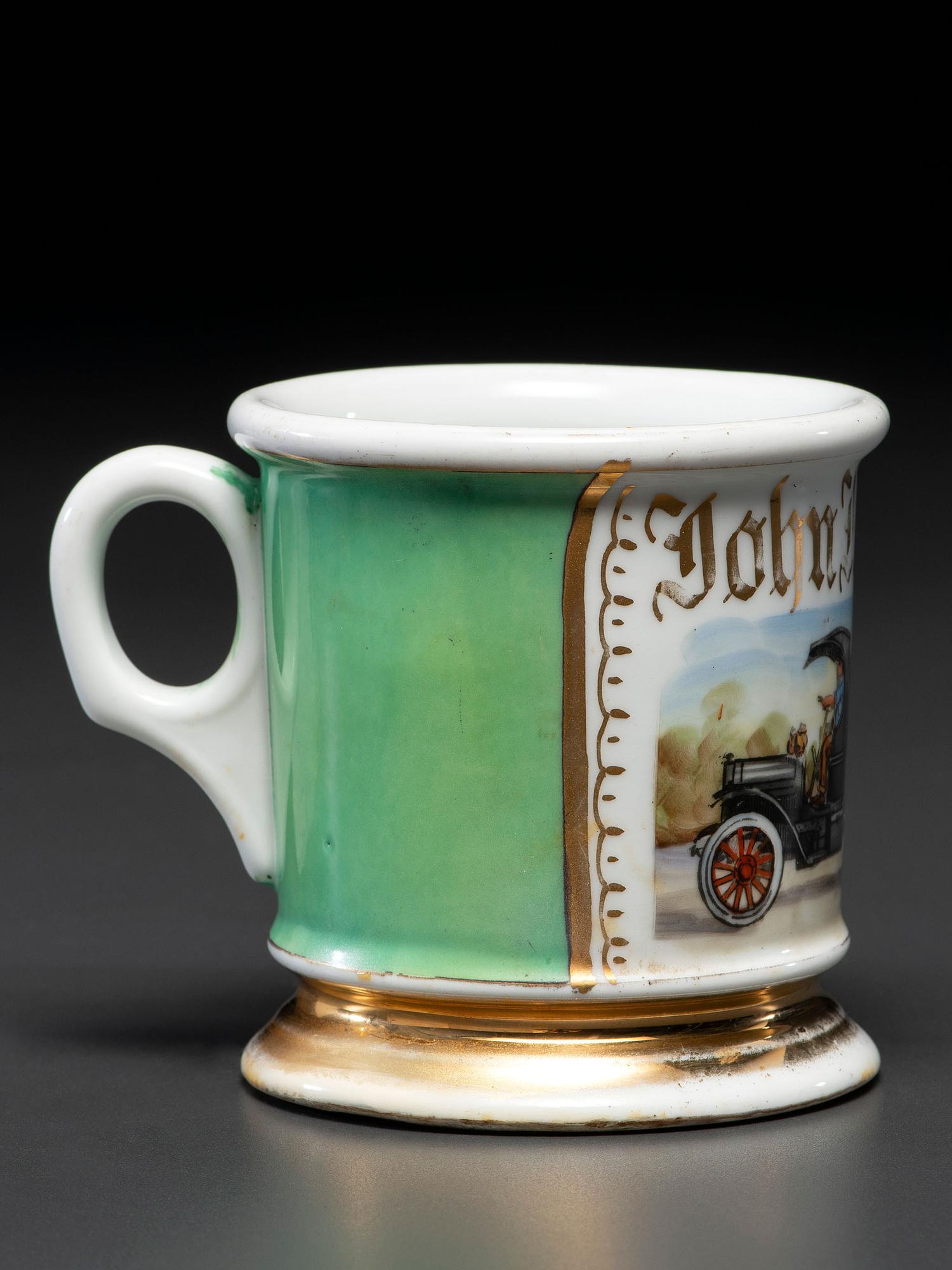 A Coal Truck Driver's Porcelain Occupational Shaving Mug