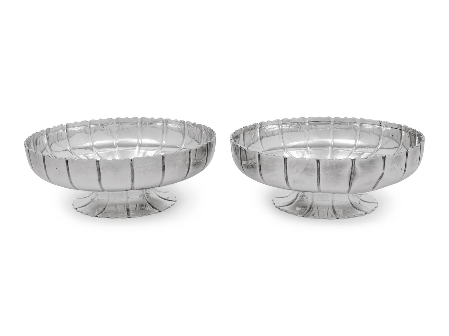 A Pair of American Silver Sweetmeat Dishes