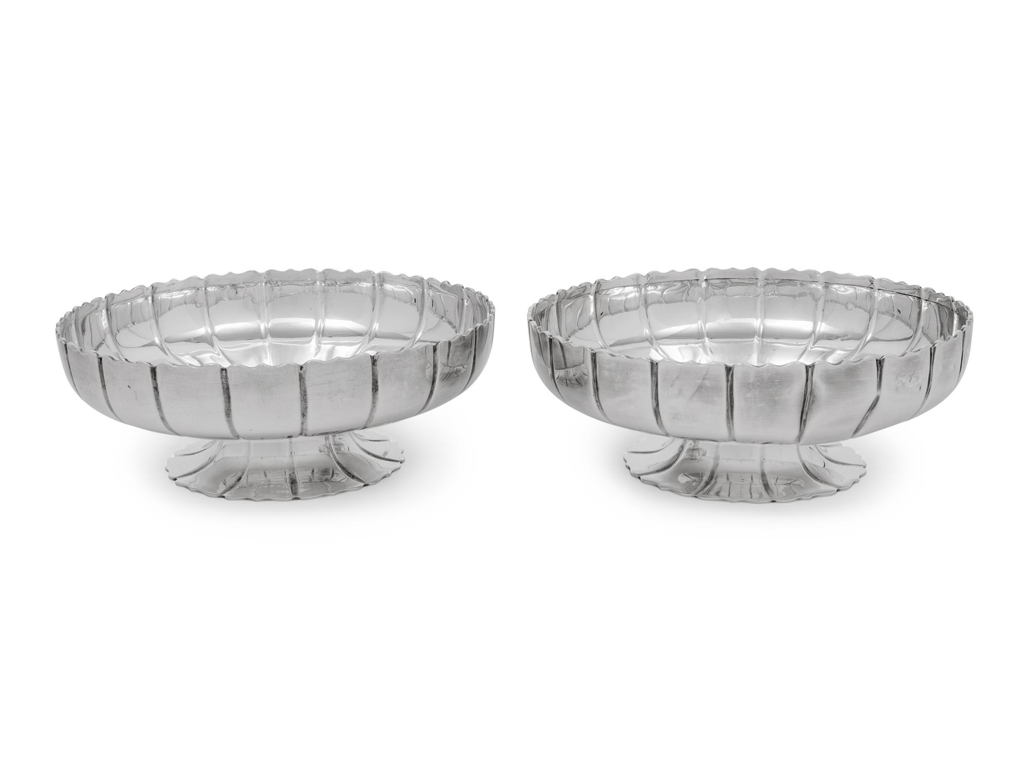 A Pair of American Silver Sweetmeat Dishes