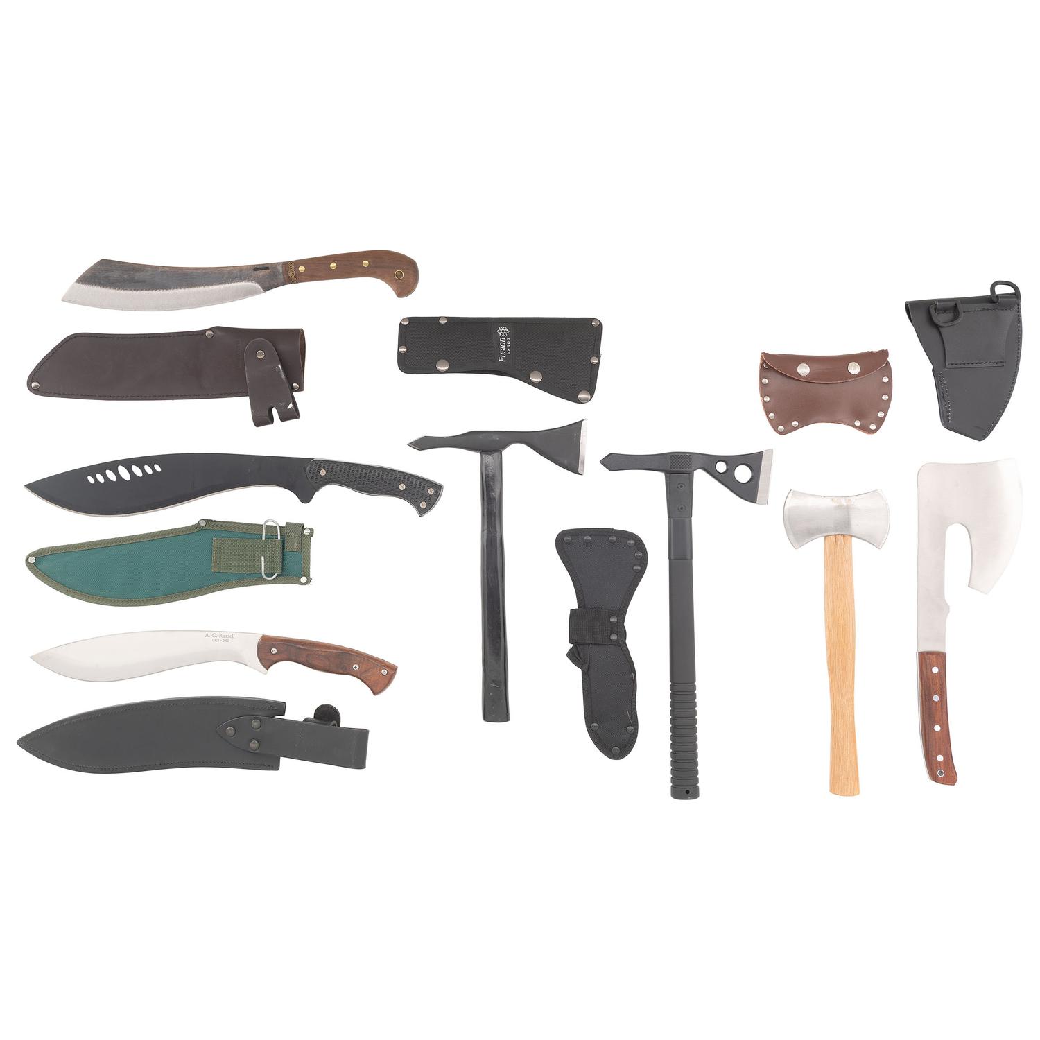 Group of 7 Knives and Hatchets