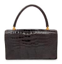 Hermès Chocolate Brown Crocodile Sac Torpedo Handbag,