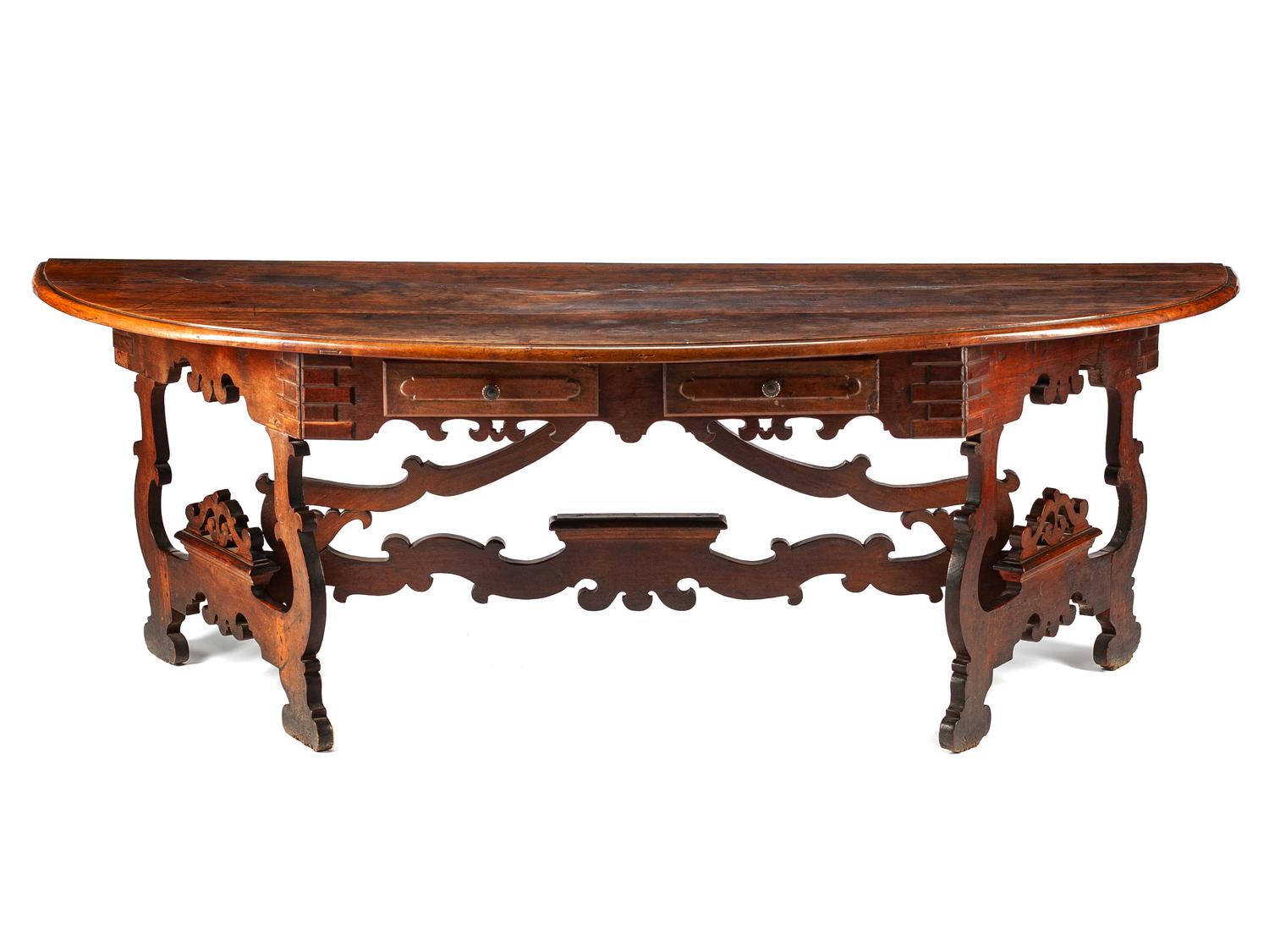 A Renaissance Style Walnut Console Table