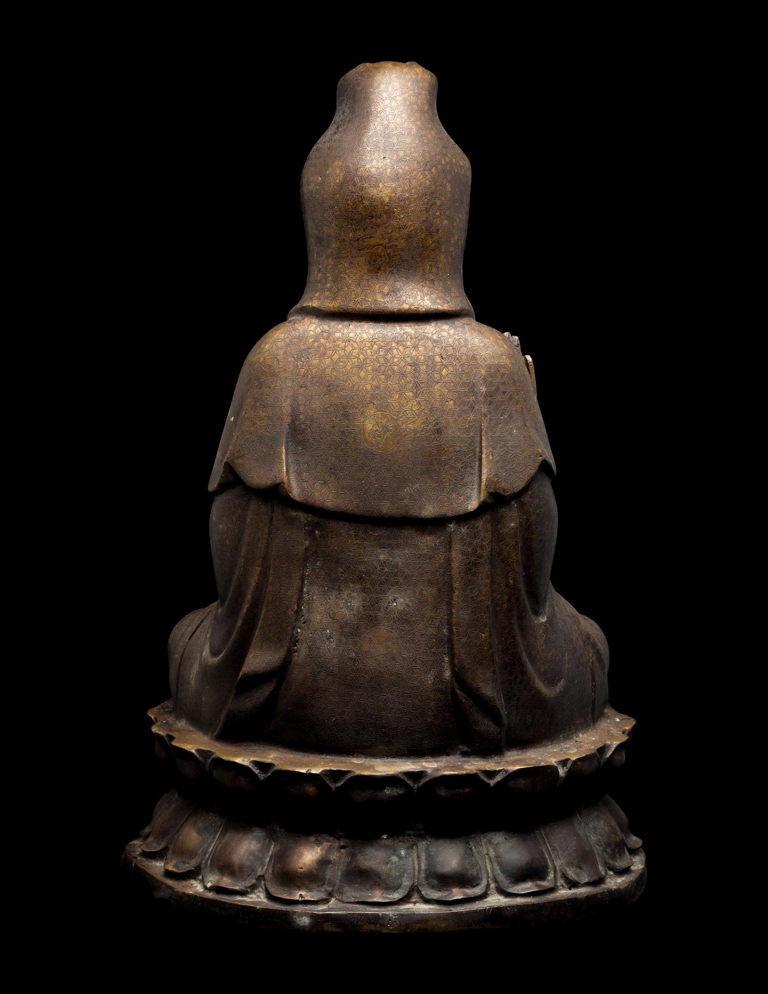 A Chinese Bronze Figure of Guanyin 銅觀音
