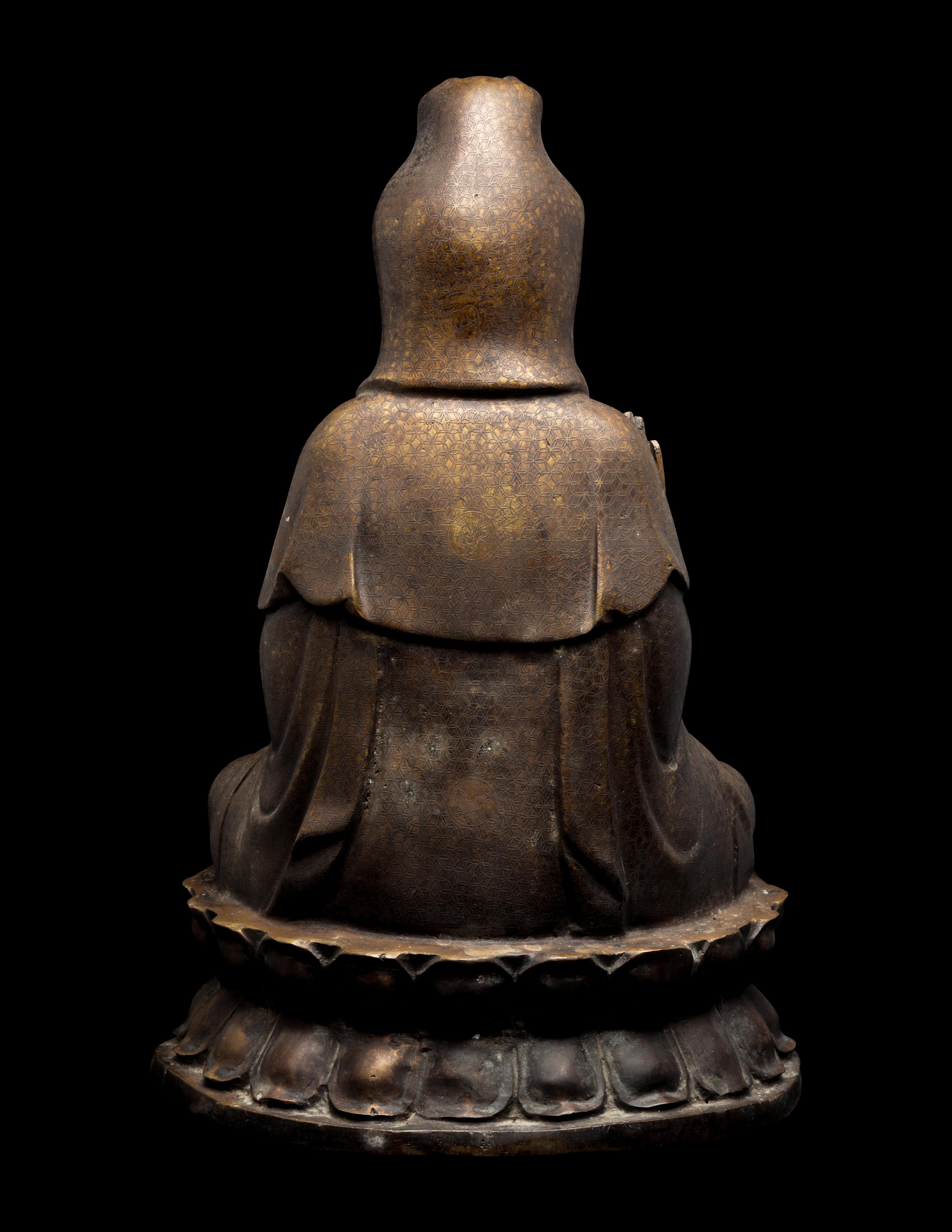 A Chinese Bronze Figure of Guanyin 銅觀音
