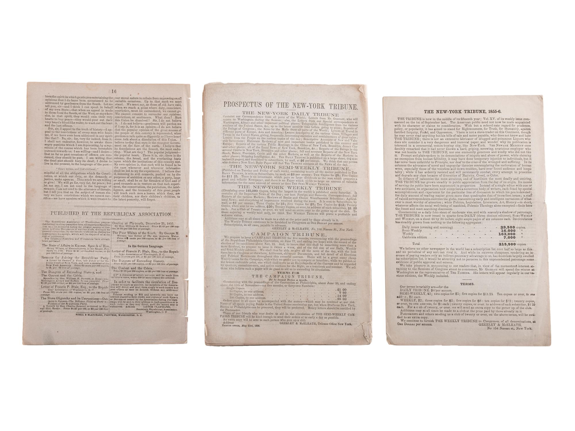 [SLAVERY & ABOLITION]. A broadside and group of pamphlets related to slavery and abolition in Kansas prior to the Civil War, comprising: