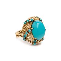 SYNTHETIC TURQUOISE AND TURQUOISE RING