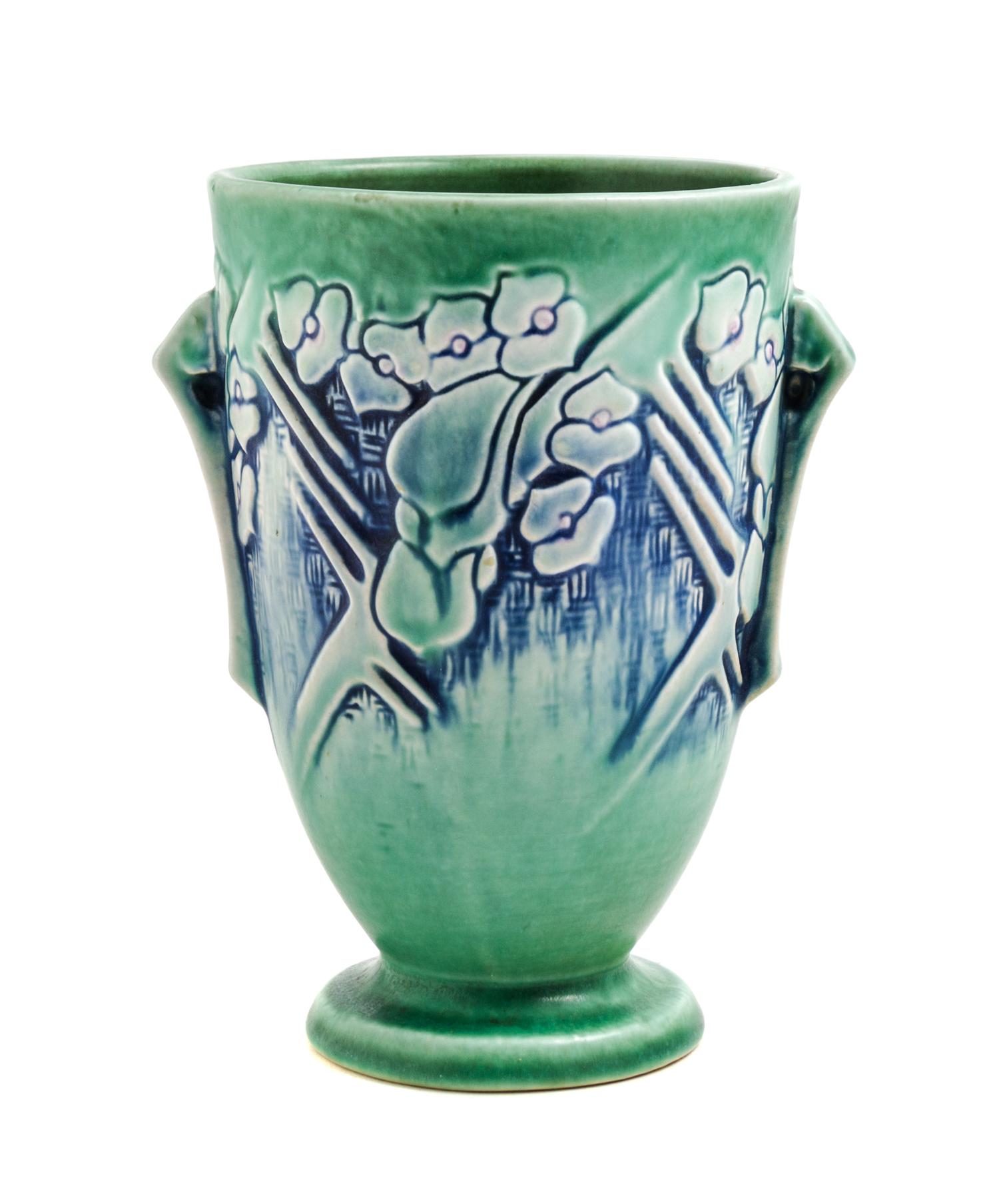 A Roseville Clemana Pottery Vase Height 6 1/2 inches.