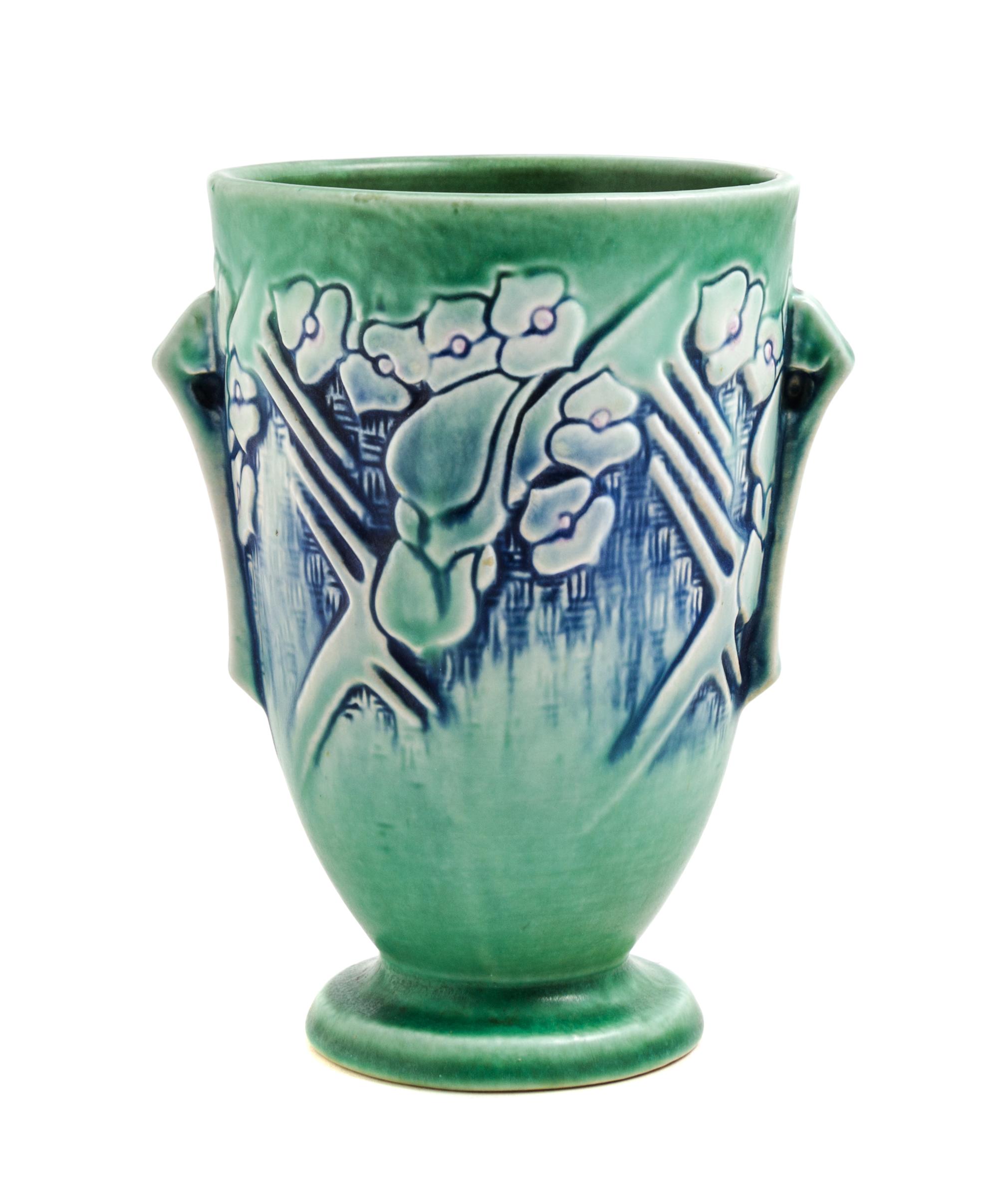 A Roseville Clemana Pottery Vase Height 6 1/2 inches.