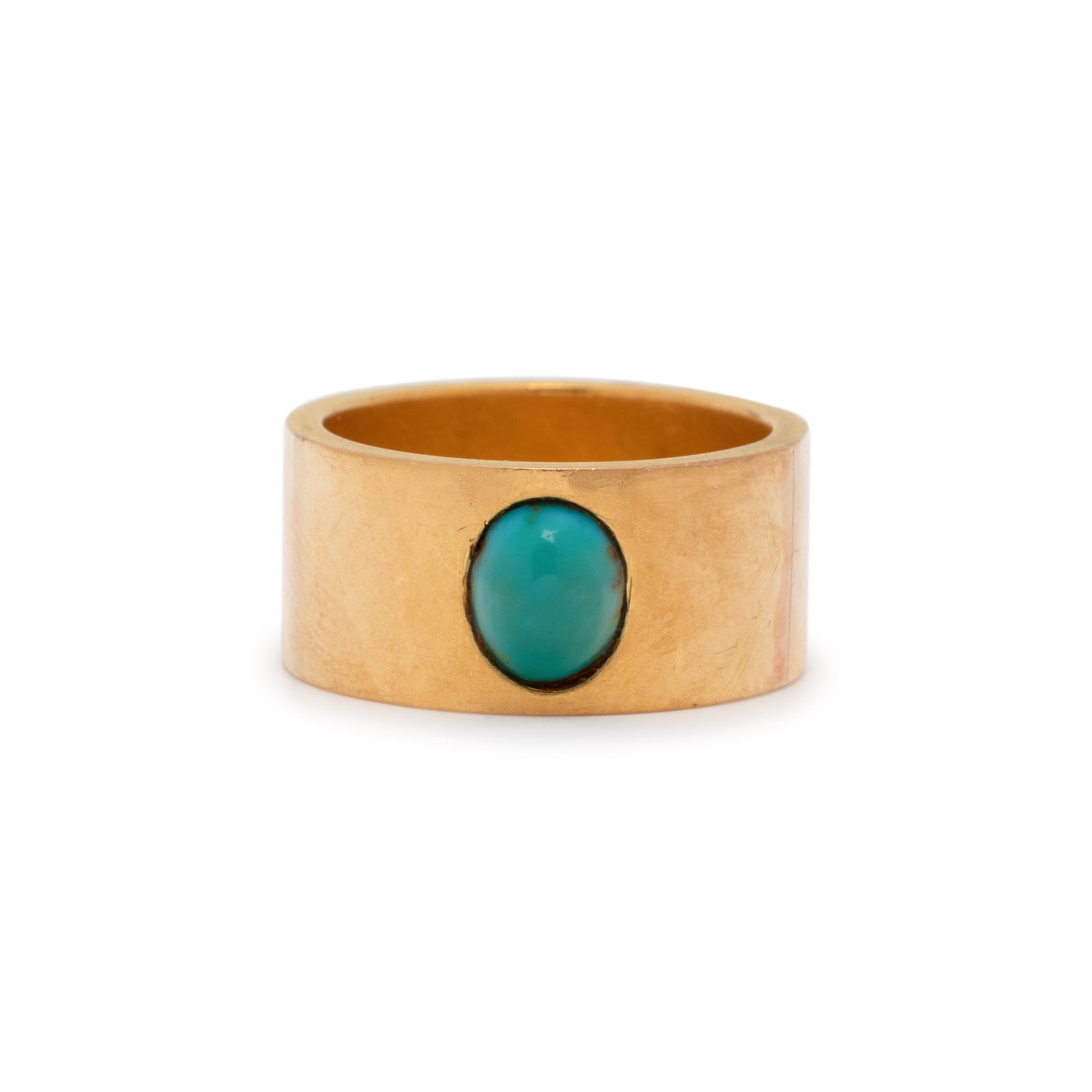 YELLOW GOLD AND TURQUOISE RING