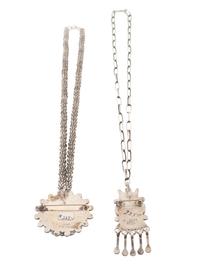 Silver and Mosaic Inlay Sunface AND Katsina Necklaces