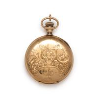 WALTHAM, 14K YELLOW GOLD HUNTER CASE POCKET WATCH