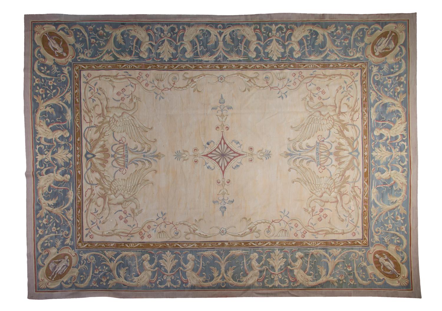 A Pair of Aubusson Carpets, 14 feet 5 inches x 10 feet 11 inches each.