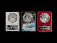 A Collection of Thirty-Seven NGC MS70 and MS69 Silver Eagle $1 Coins